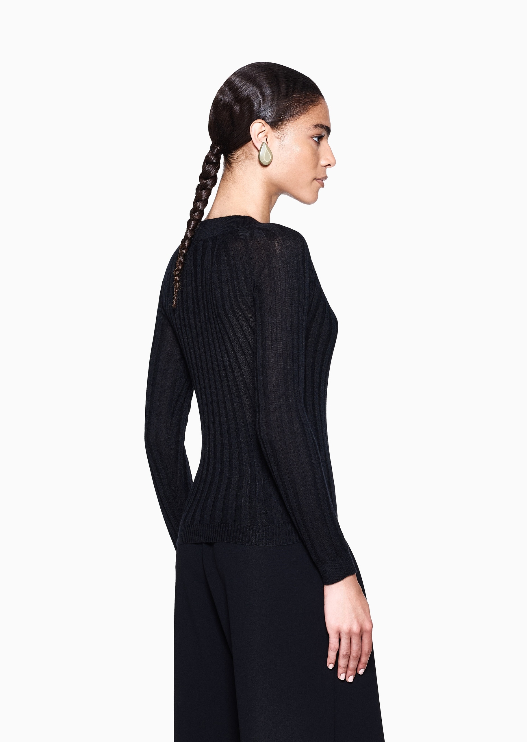 Giorgio Armani 女士山羊绒混纺V领休闲套头针织毛衣
