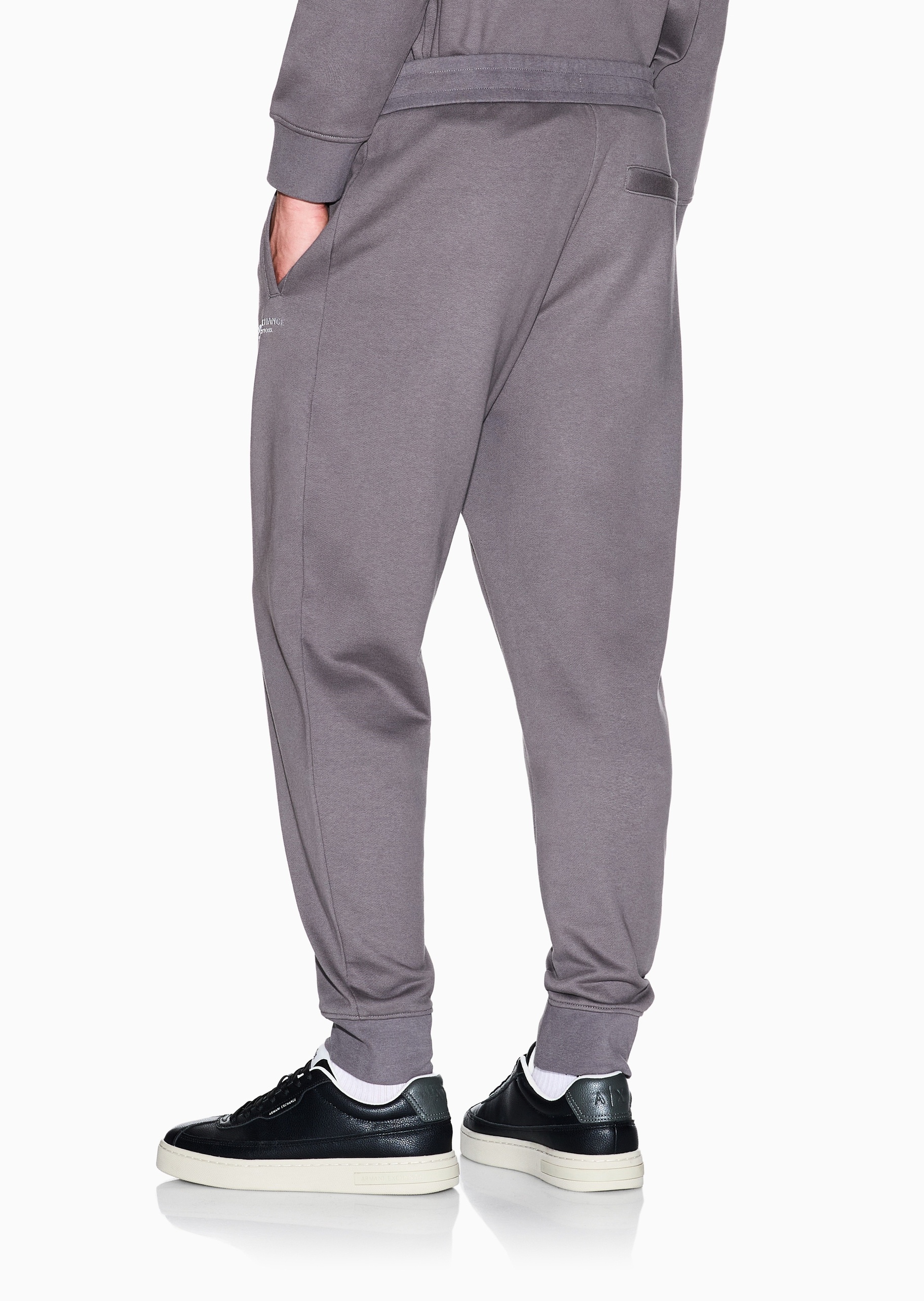 ARMANI EXCHANGE 男士纯棉宽松重磅休闲运动卫裤长裤