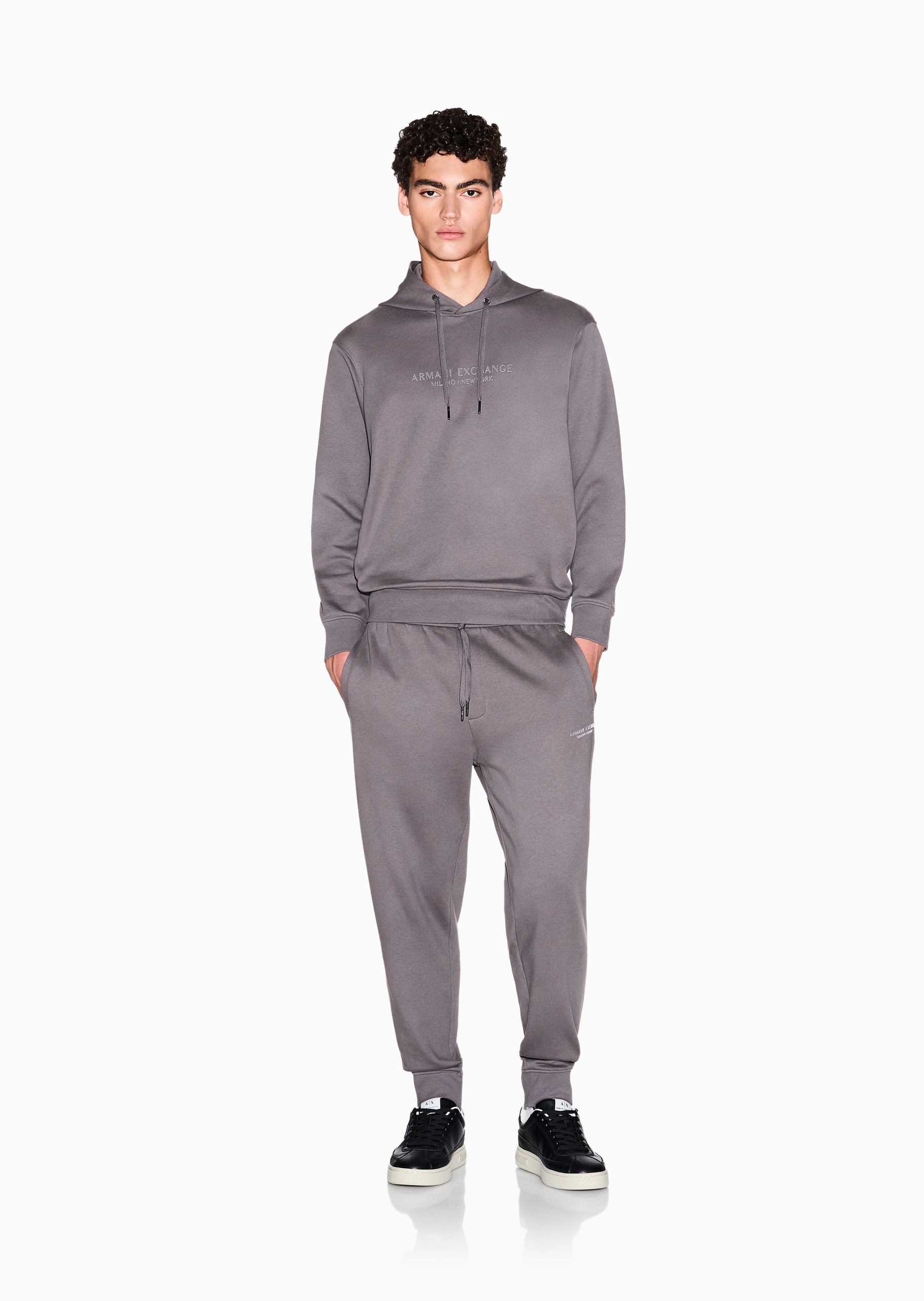 ARMANI EXCHANGE 男士纯棉宽松重磅休闲运动卫裤长裤