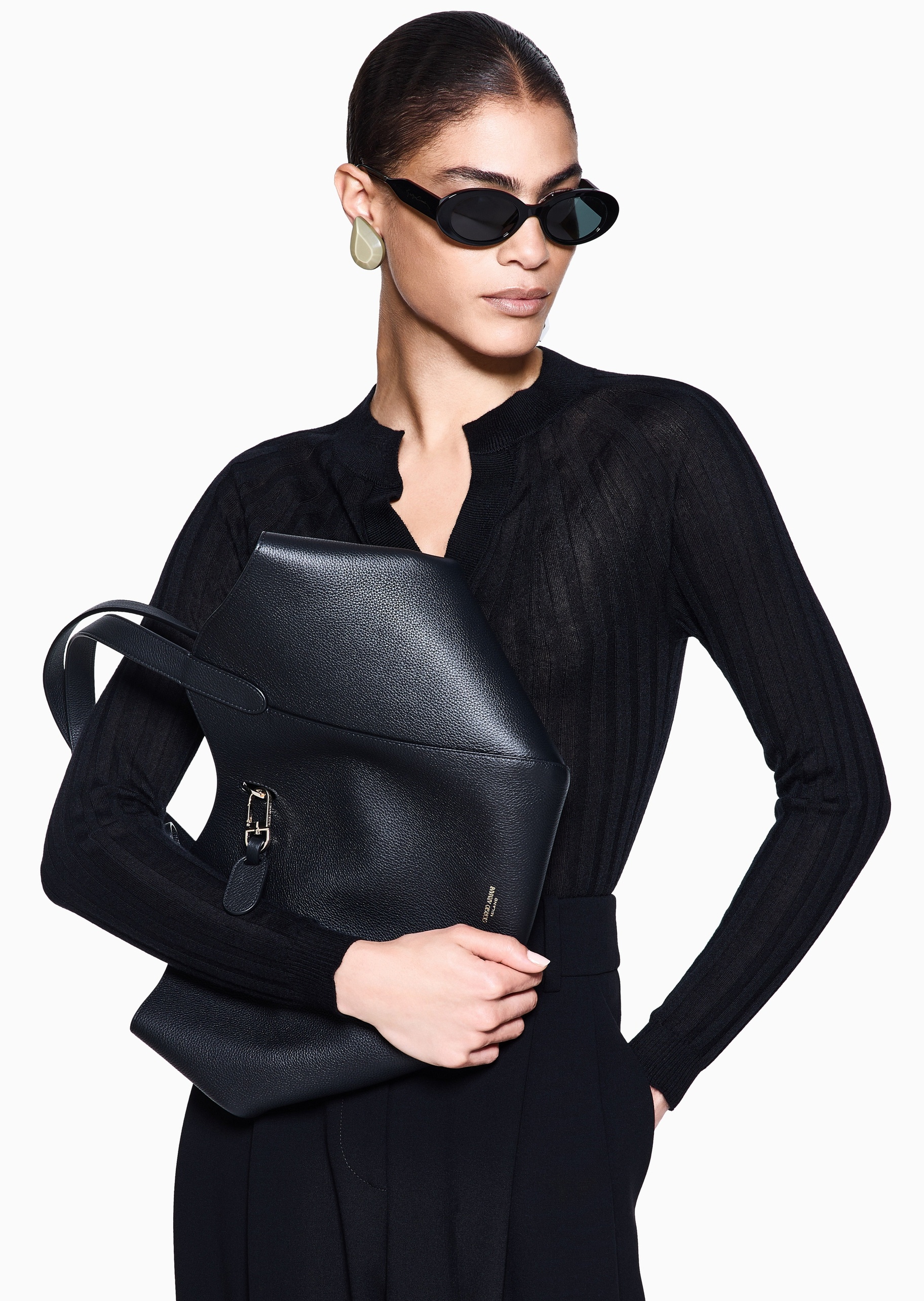 Giorgio Armani 女士山羊绒混纺V领休闲套头针织毛衣