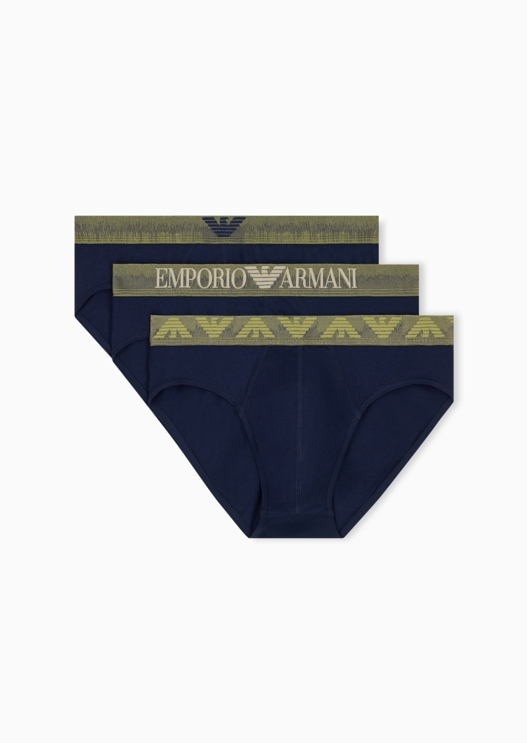 Emporio Armani 男士弹力三角三条装性感内裤套装