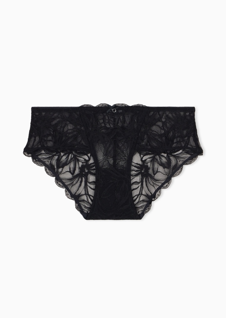 Emporio Armani 女士弹力三角蕾丝性感时尚家居内裤