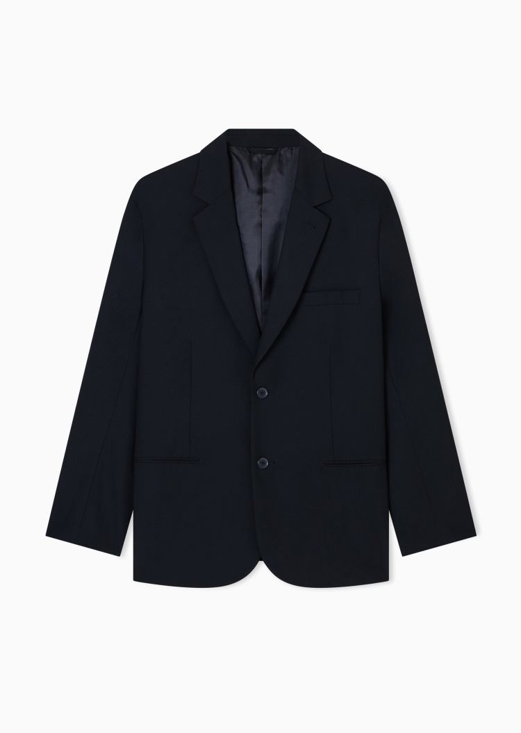 ARMANI EXCHANGE 男士长袖平驳领单排扣休闲西装外套