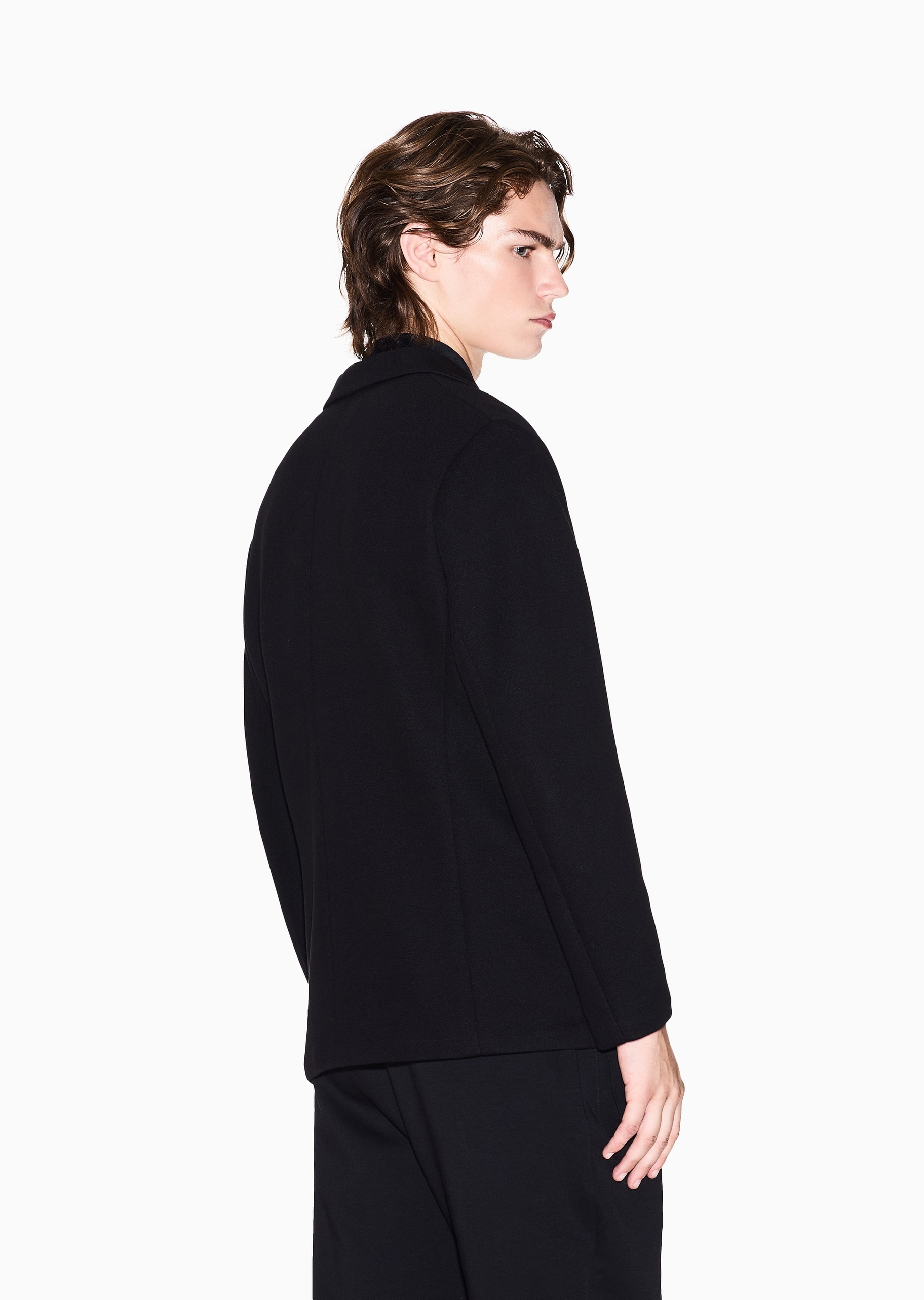 ARMANI EXCHANGE 男士棉质长袖平驳领单排扣西装外套