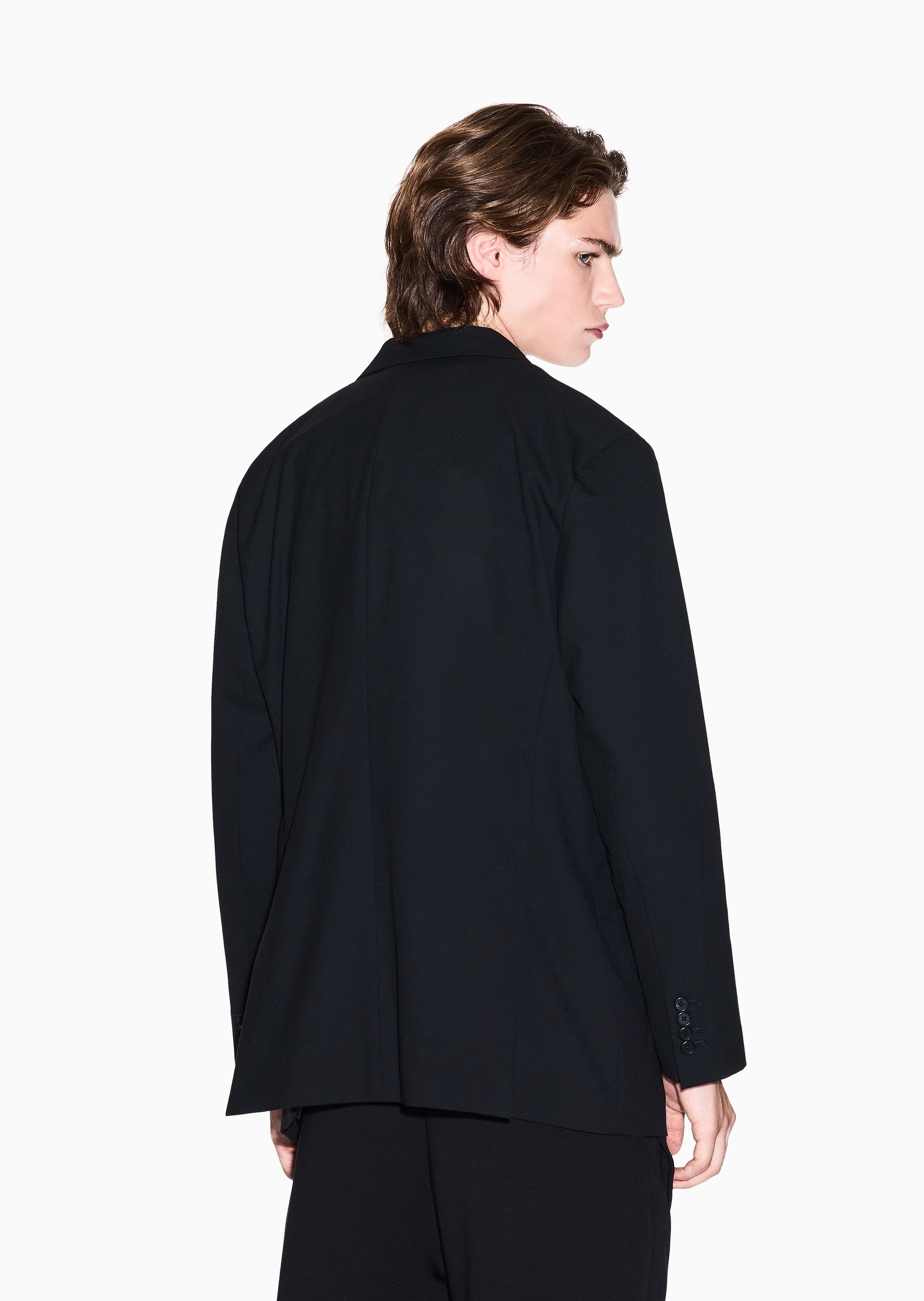 ARMANI EXCHANGE 男士长袖平驳领单排扣休闲西装外套