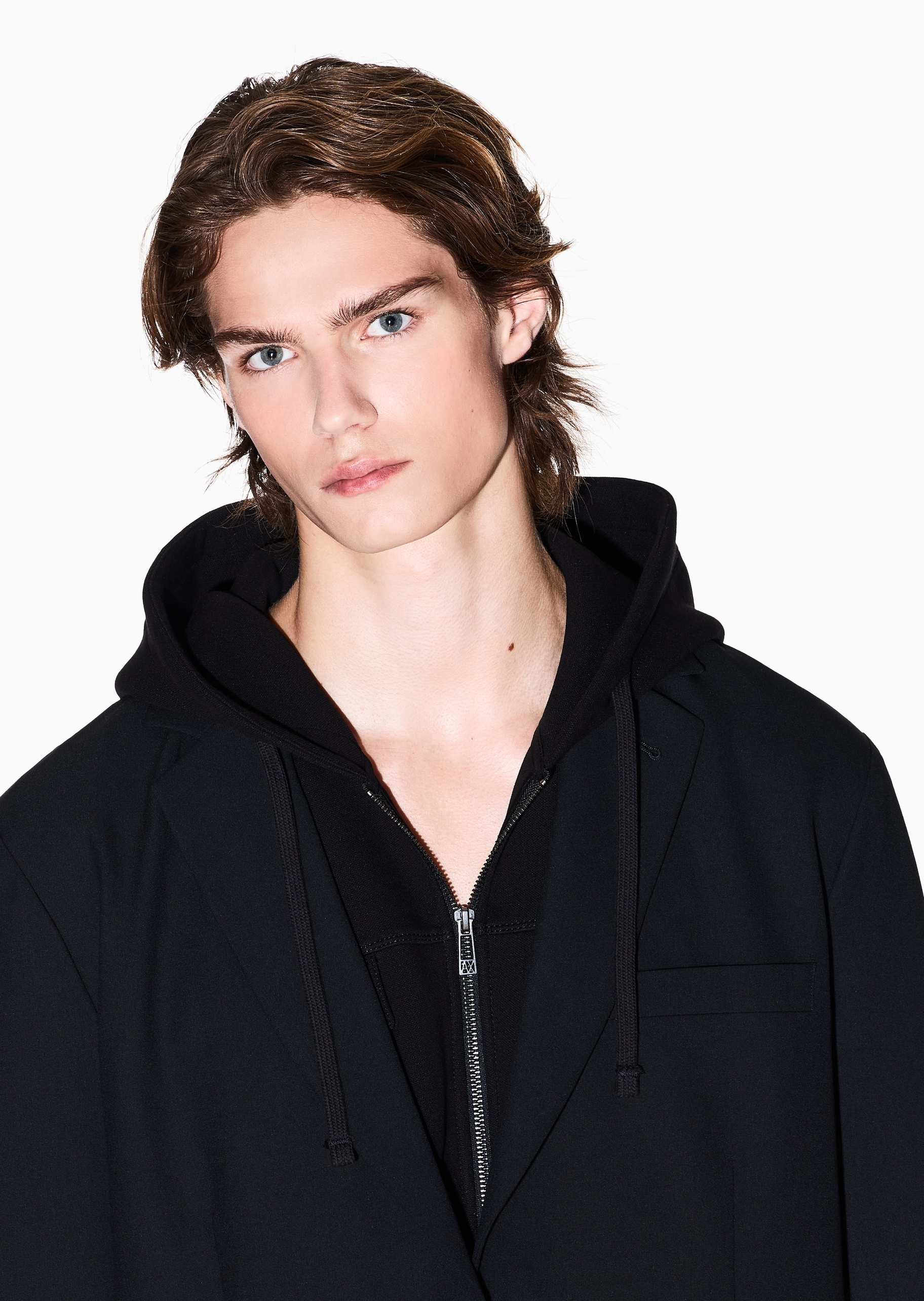 ARMANI EXCHANGE 男士长袖平驳领单排扣休闲西装外套