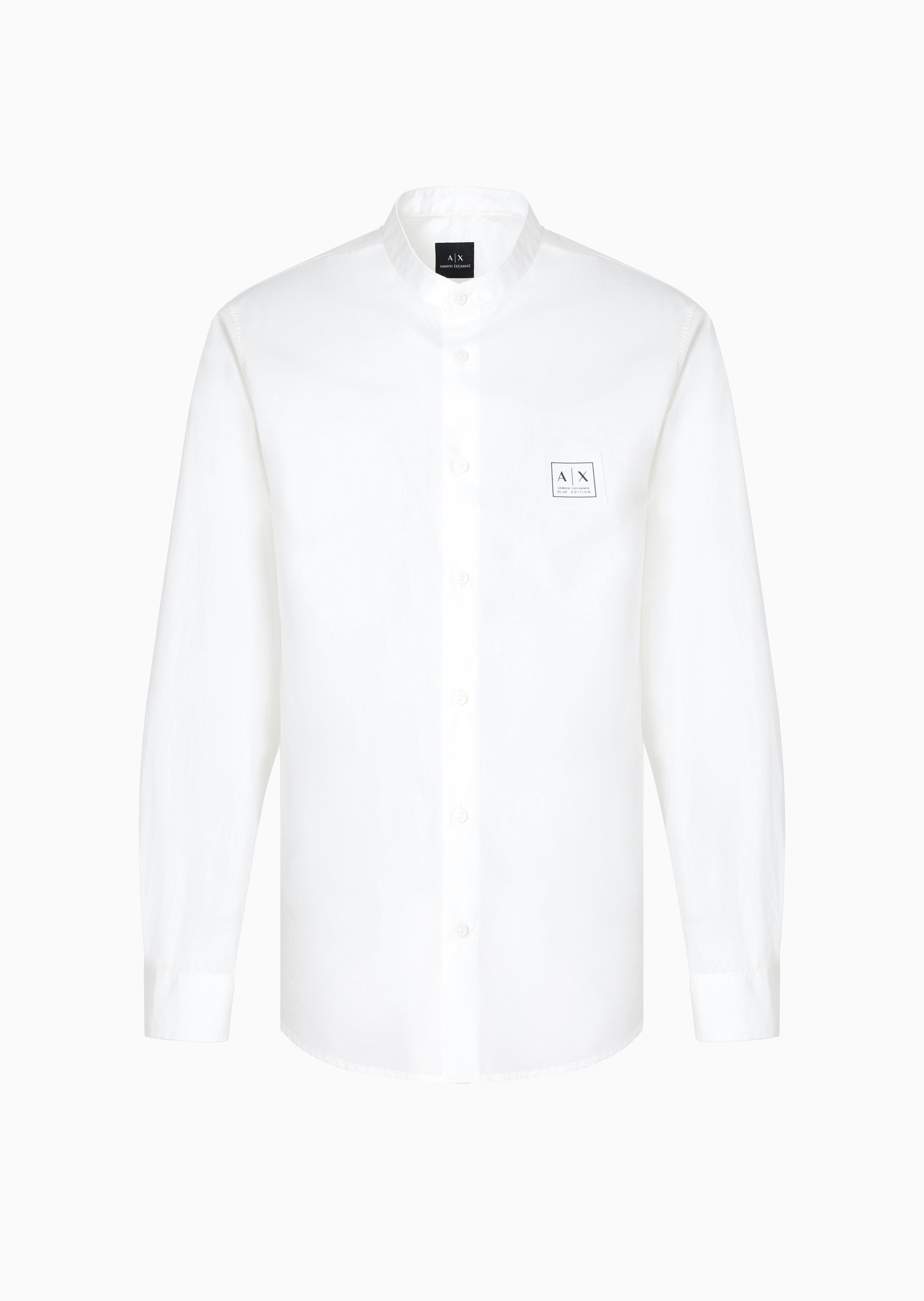 ARMANI EXCHANGE 男士全棉合身长袖小立领纯色衬衫