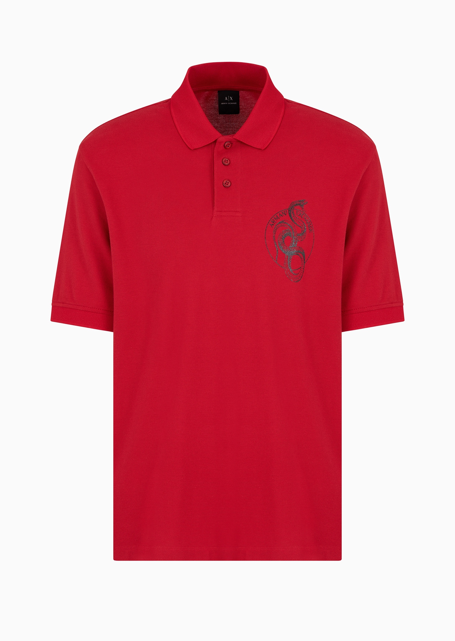 ARMANI EXCHANGE 蛇年限定男士全棉宽松短袖翻领Polo衫