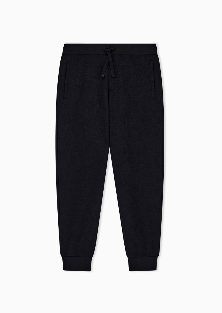 ARMANI EXCHANGE 男士微弹宽松长款锥形束脚通体提花卫裤