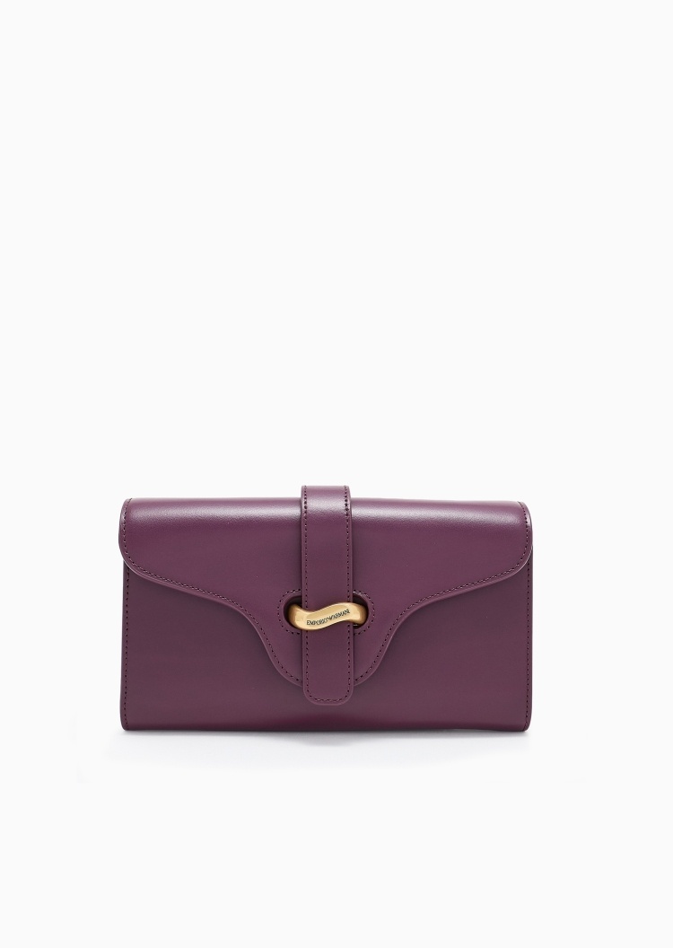 Emporio Armani 女士翻盖横款复古商务通勤迷你斜挎手拿包