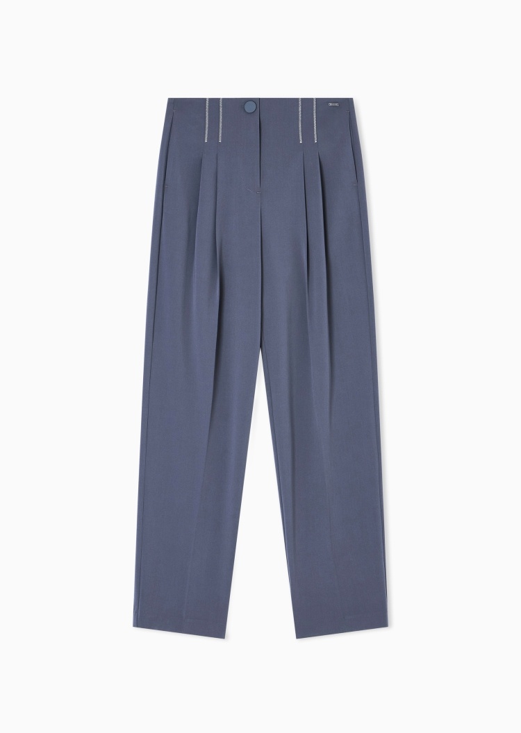 ARMANI EXCHANGE 女士微弹宽松长款直筒纯色休闲裤