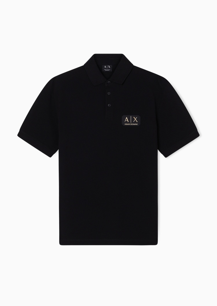 ARMANI EXCHANGE 男士纯棉短袖翻领标识贴片Polo衫