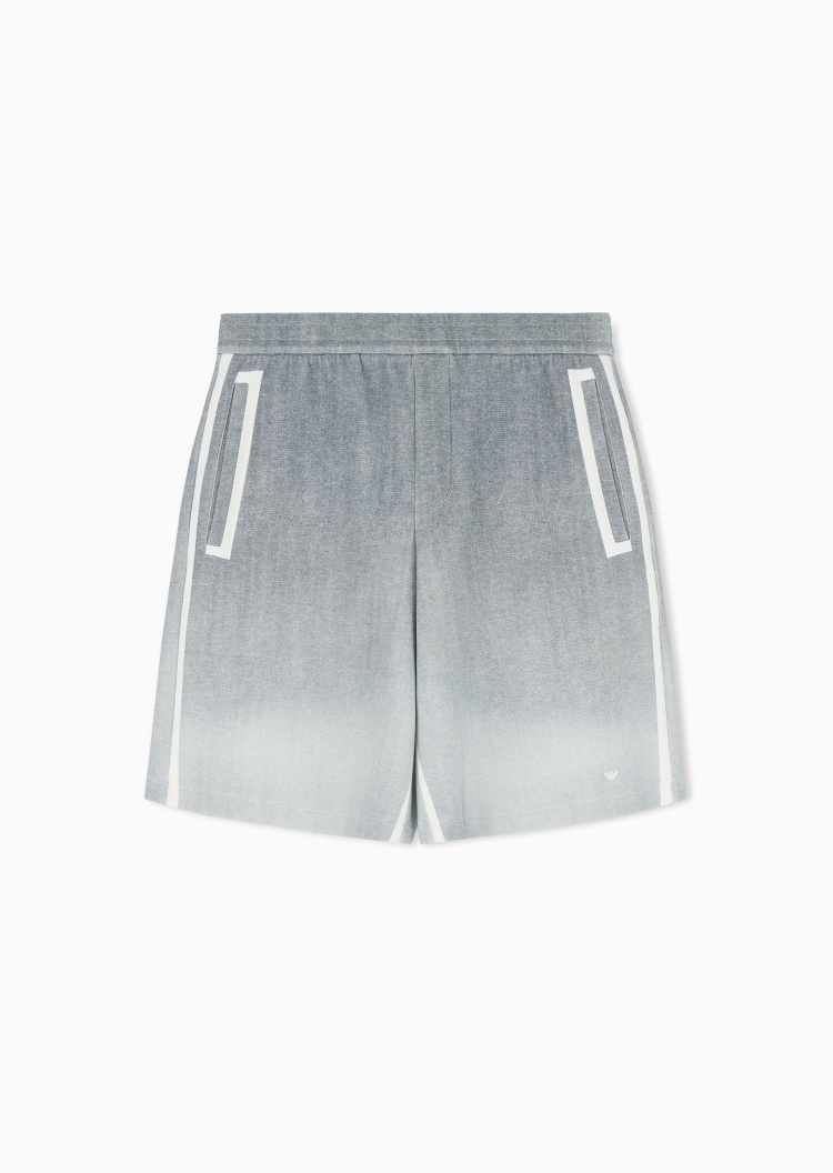 Emporio Armani 男士松紧腰直筒运动松弛感百慕大短裤