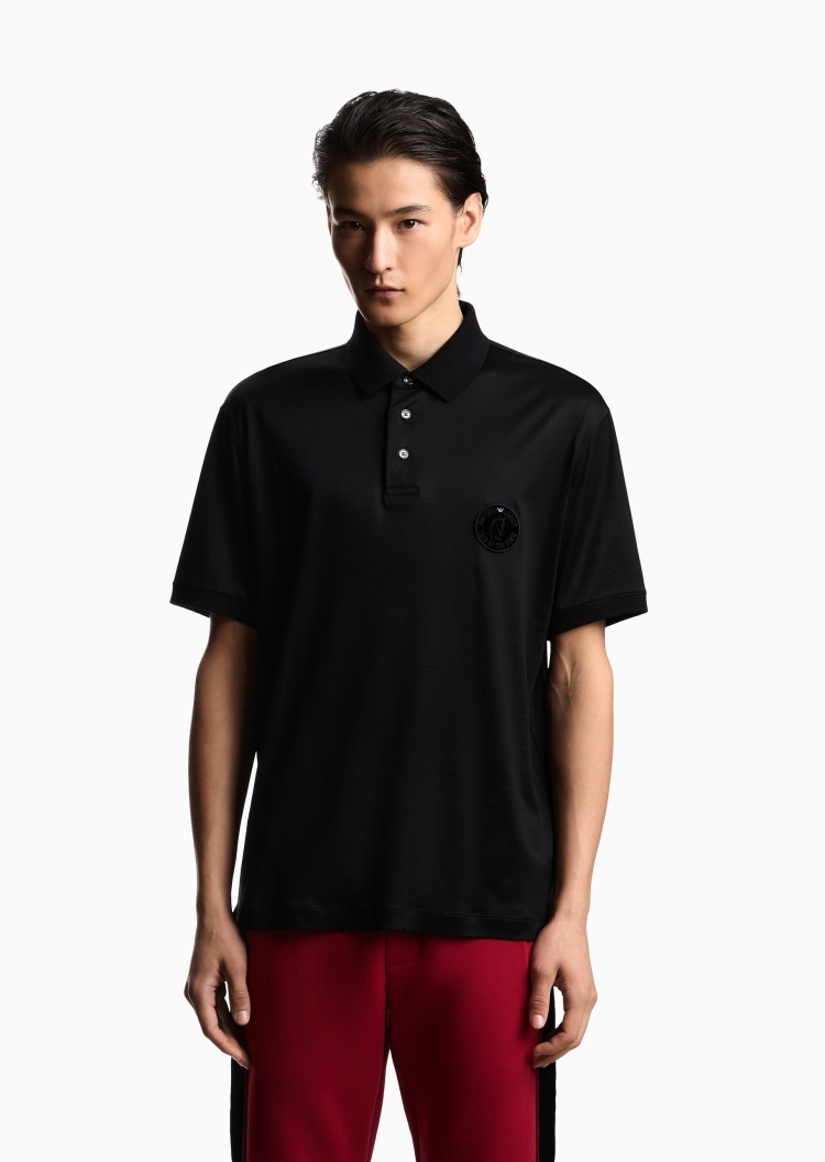 Emporio Armani 马年限定男士莱赛尔短袖翻领Polo衫