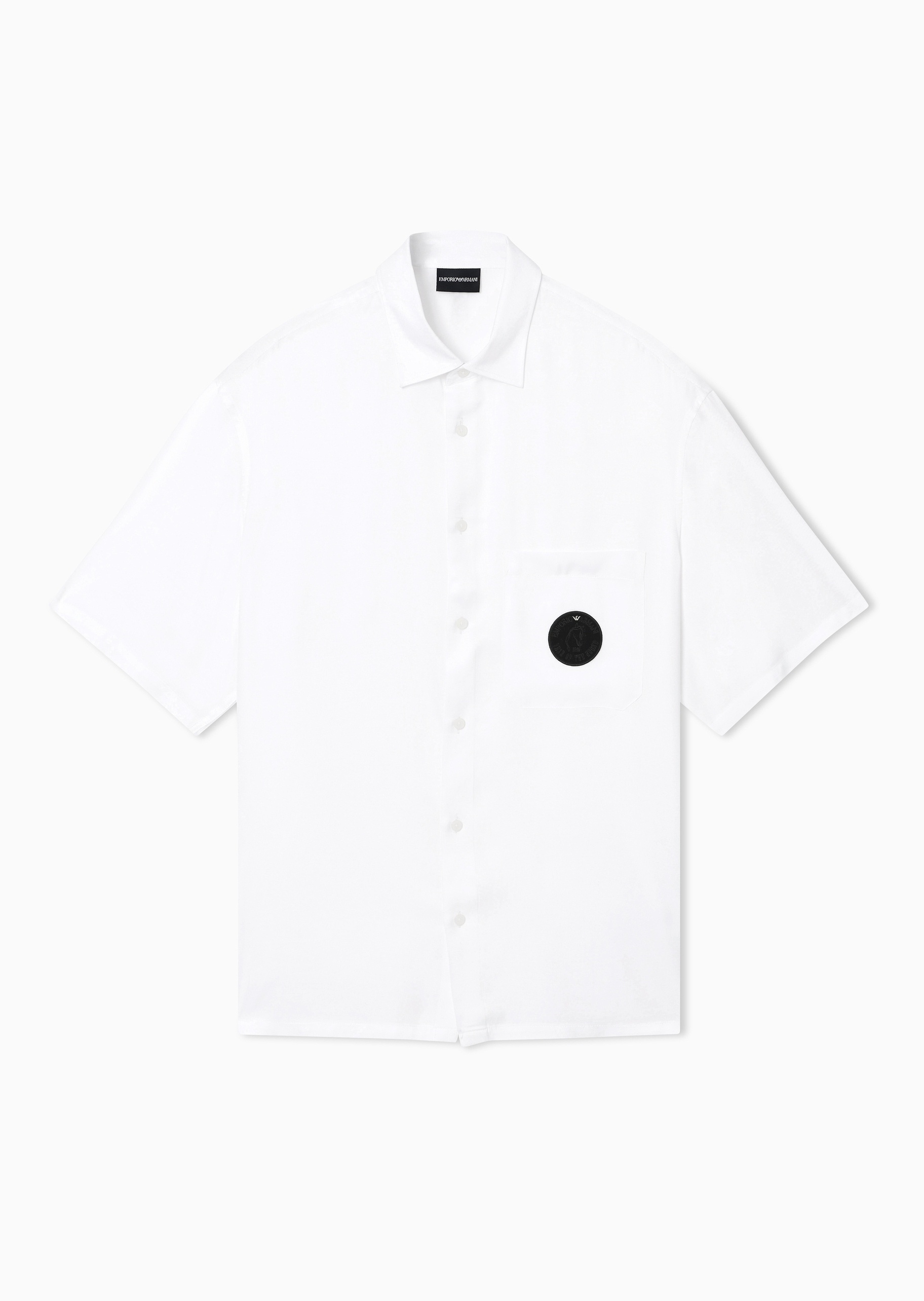 Emporio Armani 马年限定男士短袖翻领纽扣刺绣衬衫
