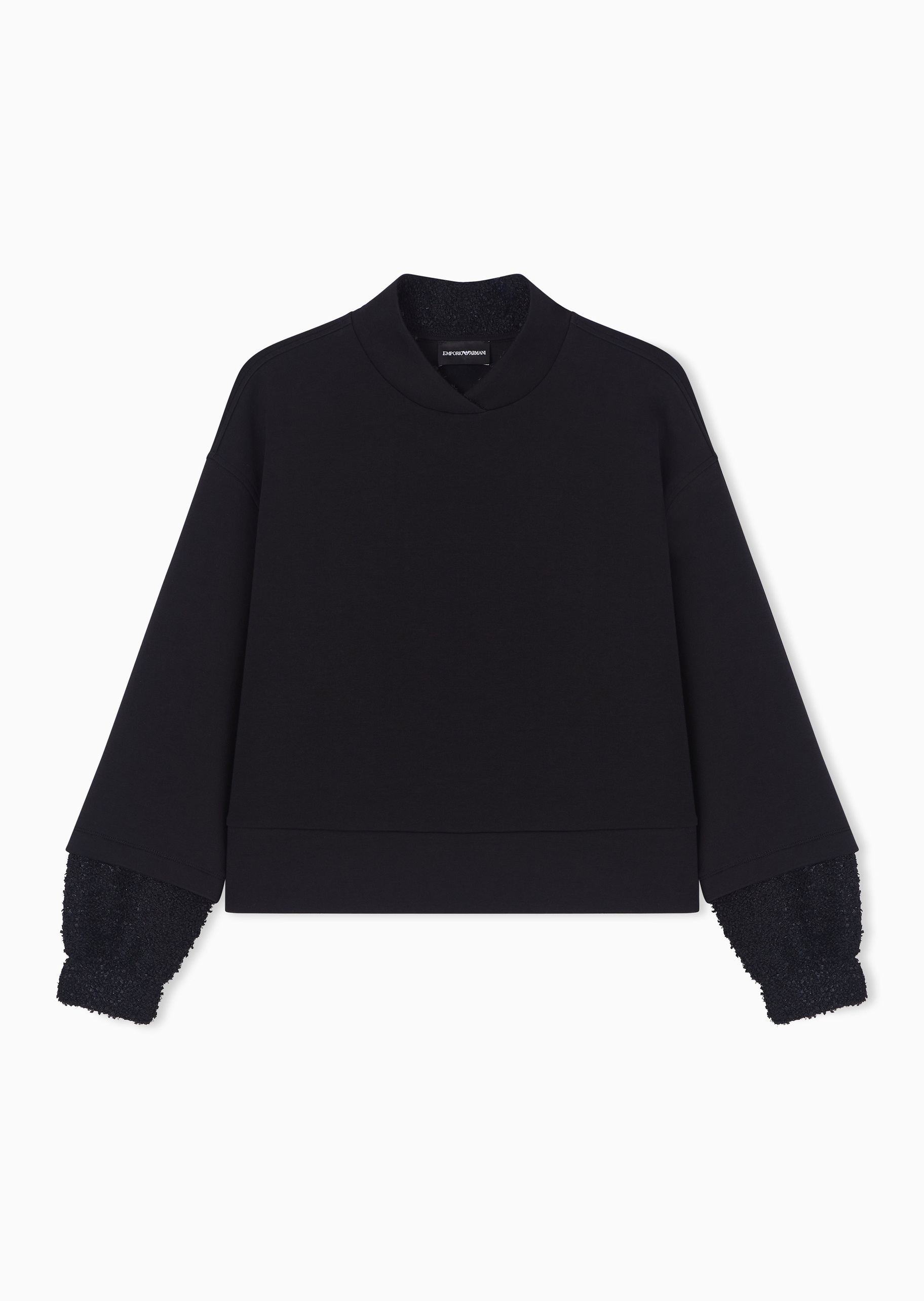 Emporio Armani 马年限定女士宽松长袖拼接休闲复古卫衣