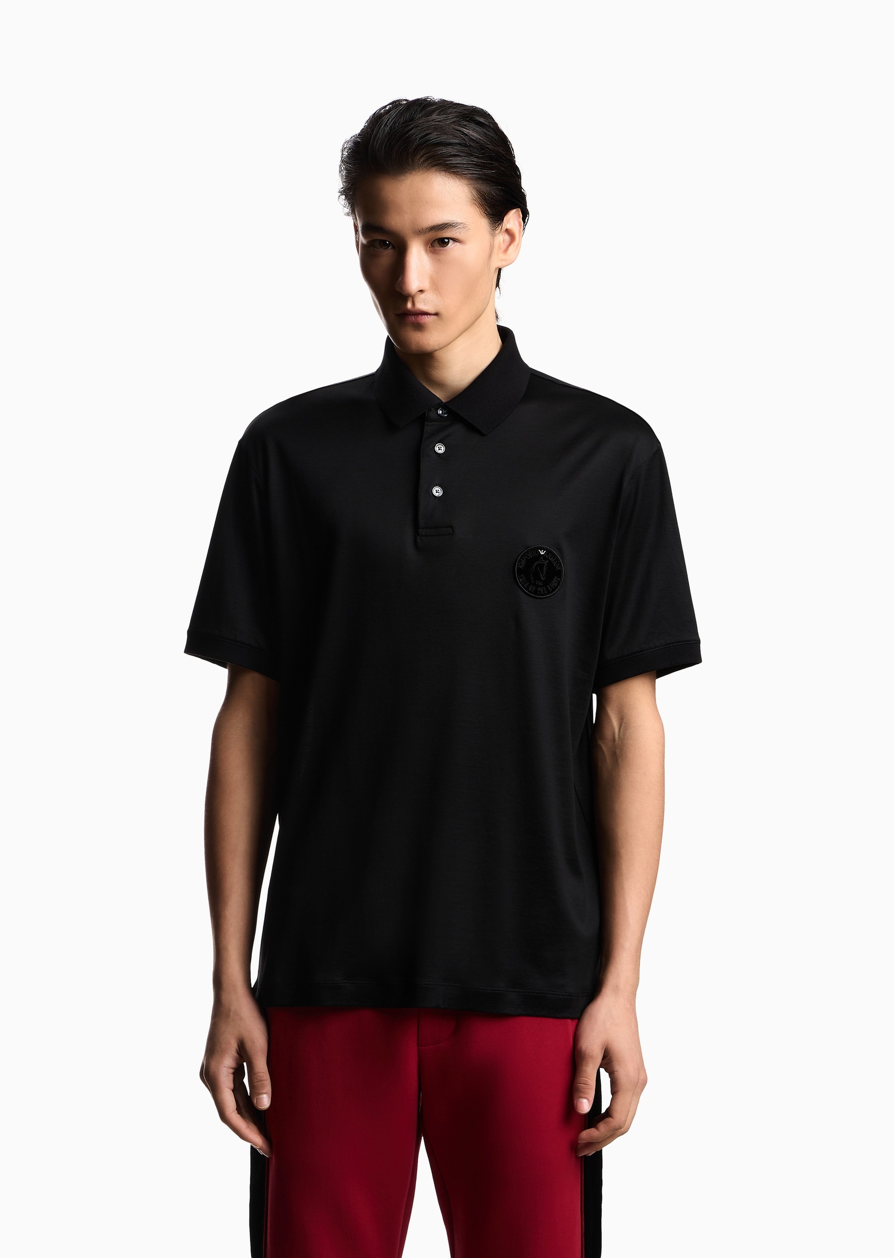 Emporio Armani 马年限定男士莱赛尔短袖翻领Polo衫