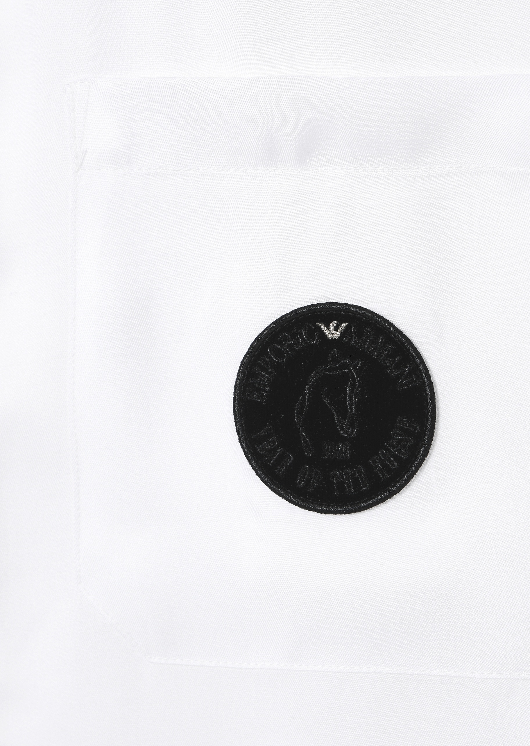 Emporio Armani 马年限定男士短袖翻领纽扣刺绣衬衫