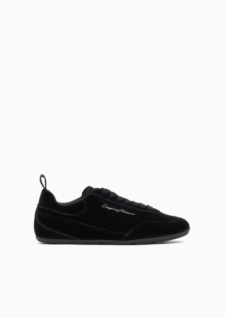 Emporio Armani 女士系带低帮平底复古运动休闲鞋