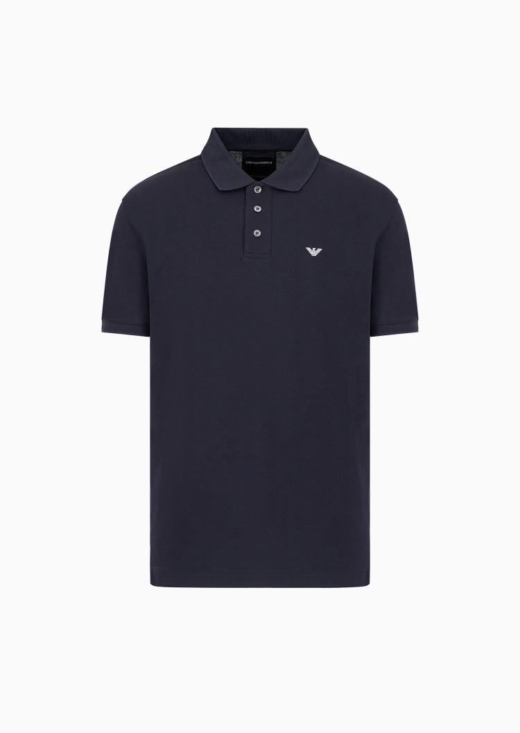 Emporio Armani 男士纯棉合身短袖翻领多色Polo衫