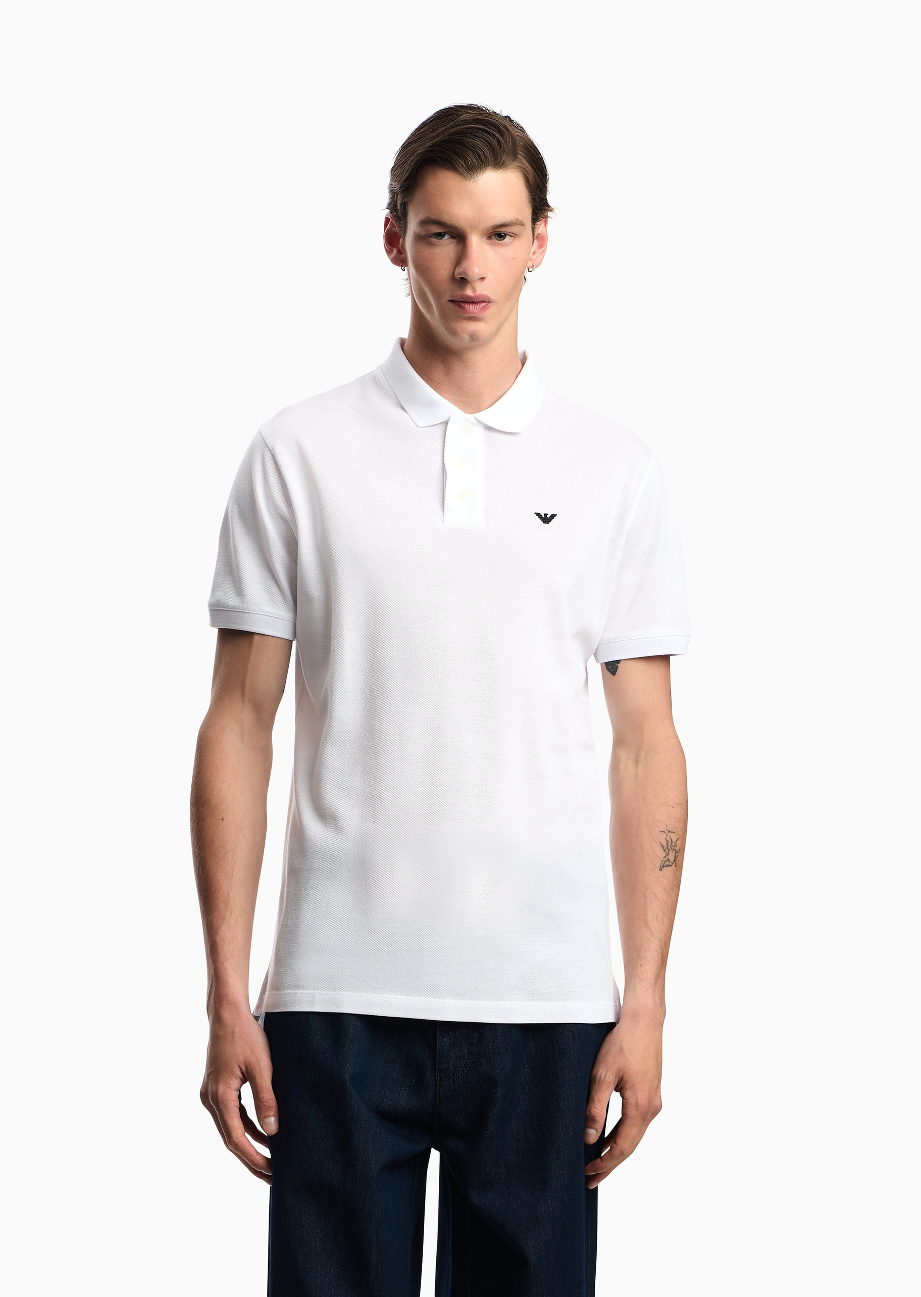 Emporio Armani 男士全棉合身短袖翻领多色Polo衫