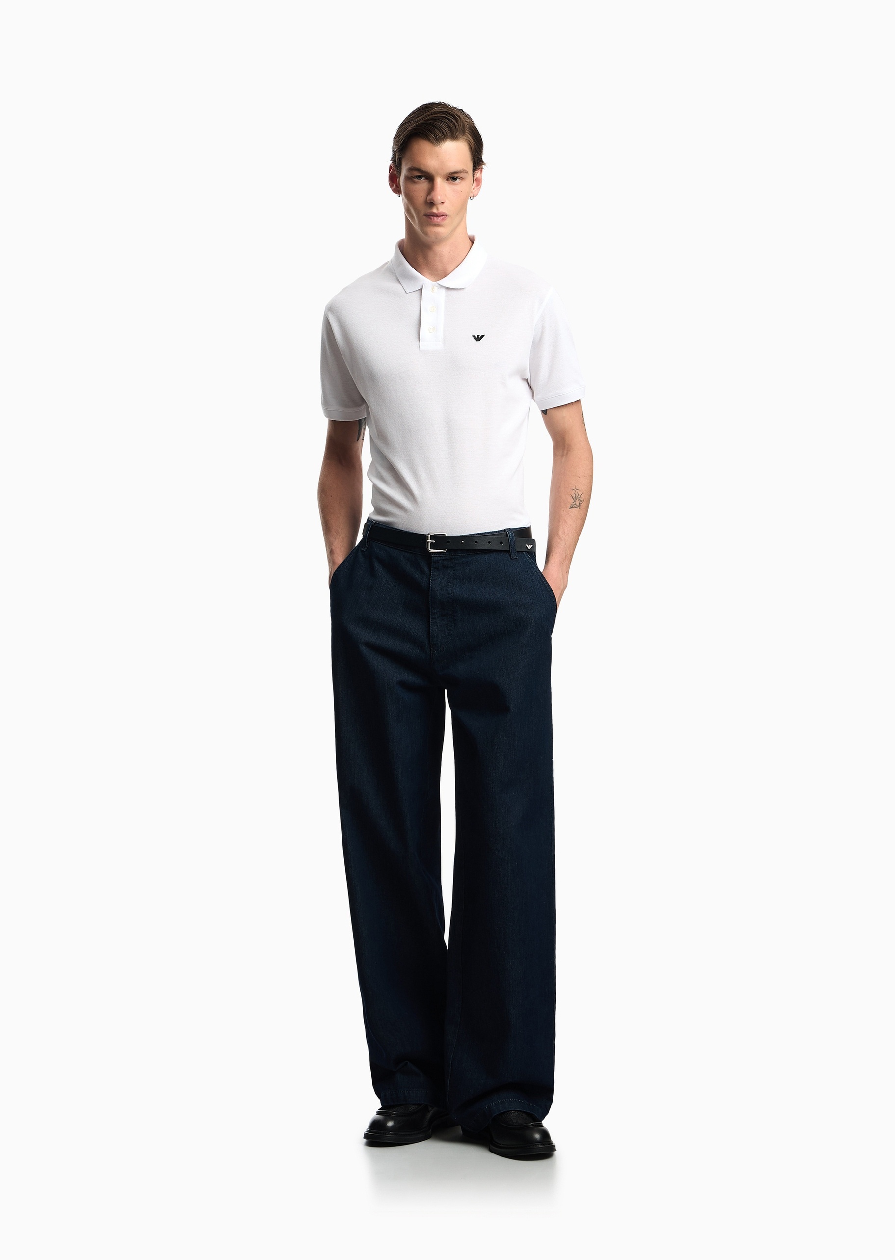 Emporio Armani 男士全棉合身短袖翻领多色Polo衫