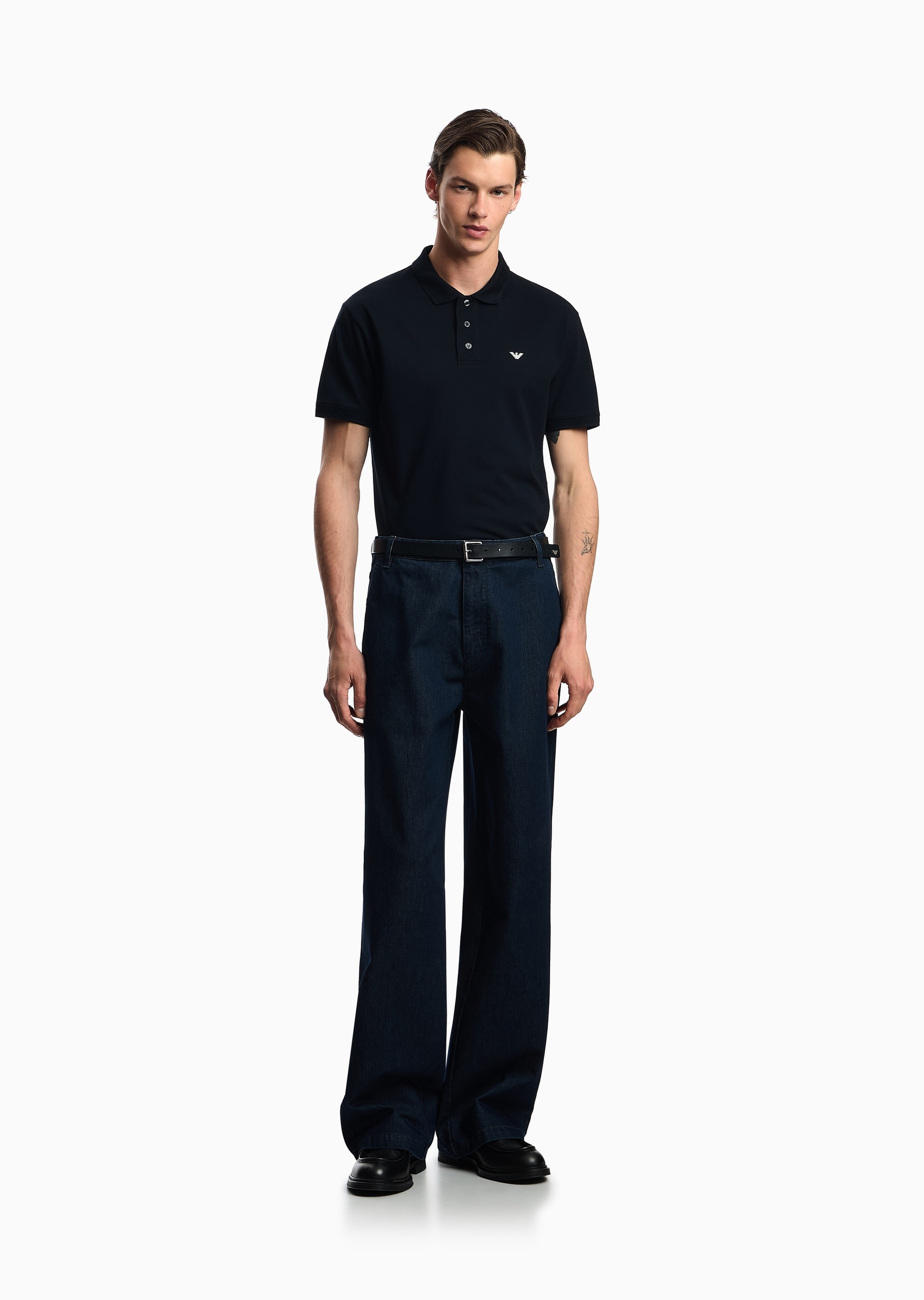 Emporio Armani 男士全棉合身短袖翻领多色Polo衫