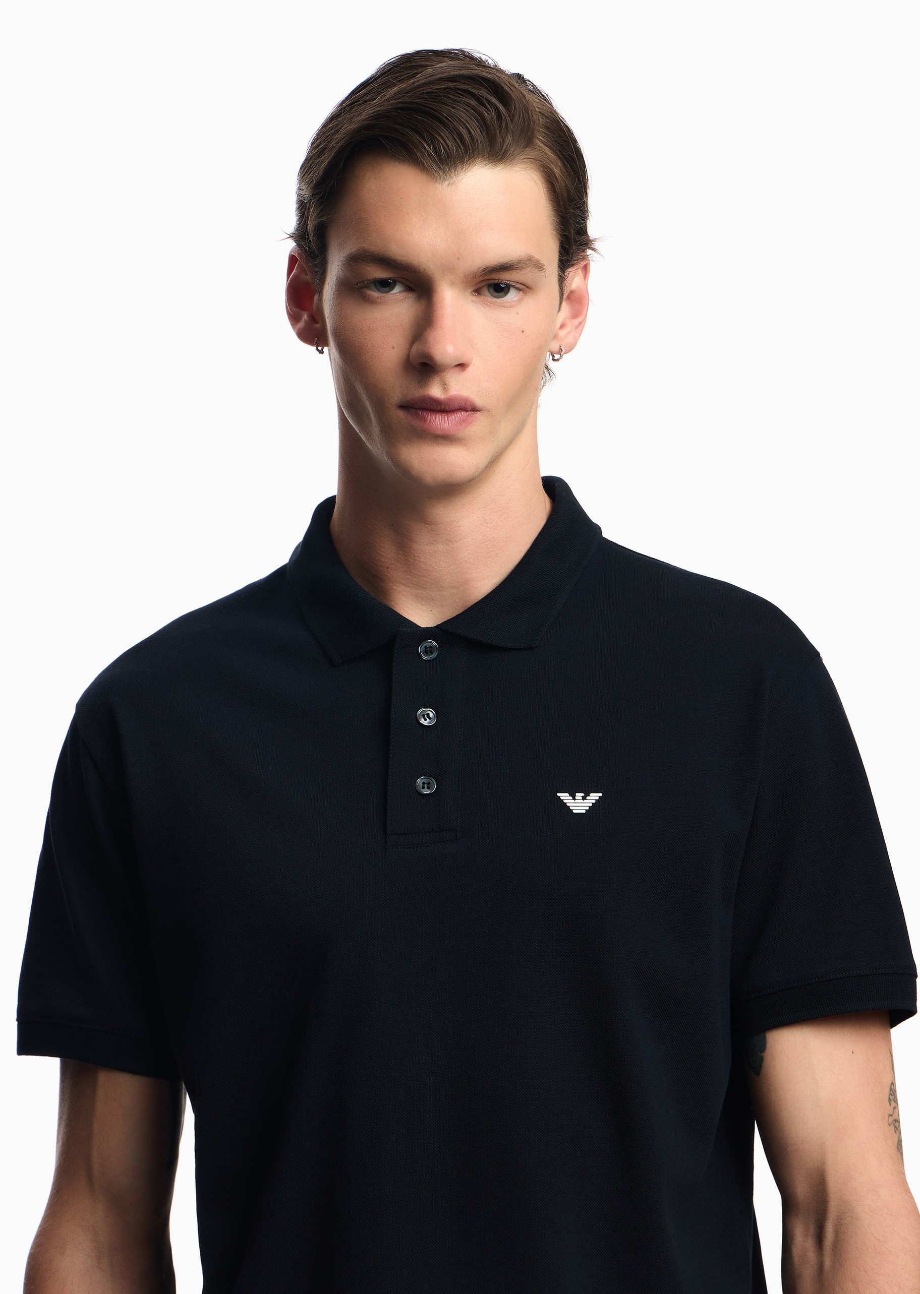 Emporio Armani 男士全棉合身短袖翻领多色Polo衫