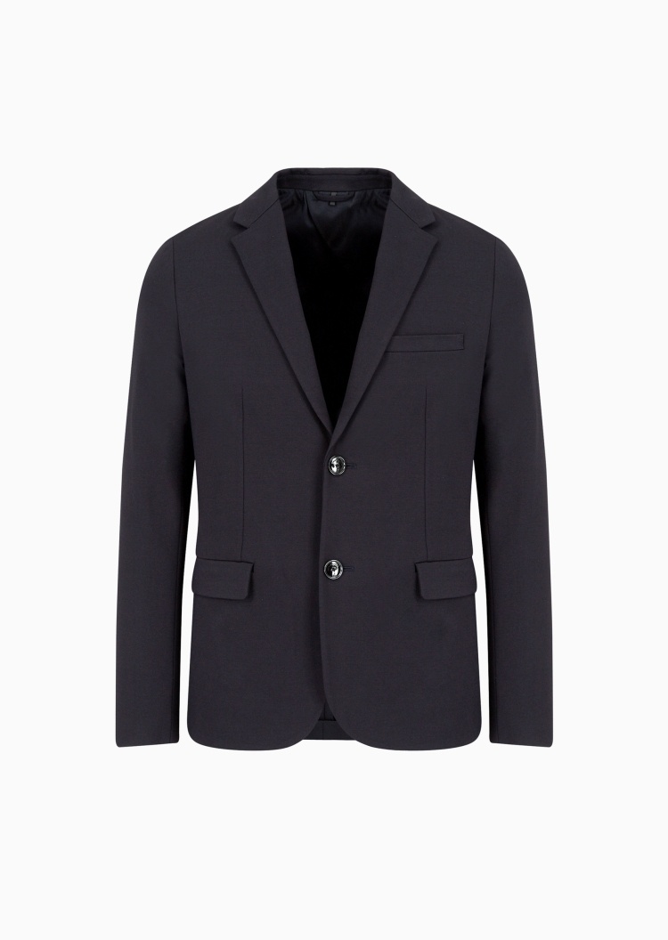 Emporio Armani 男士合身长袖平驳领休闲西装外套