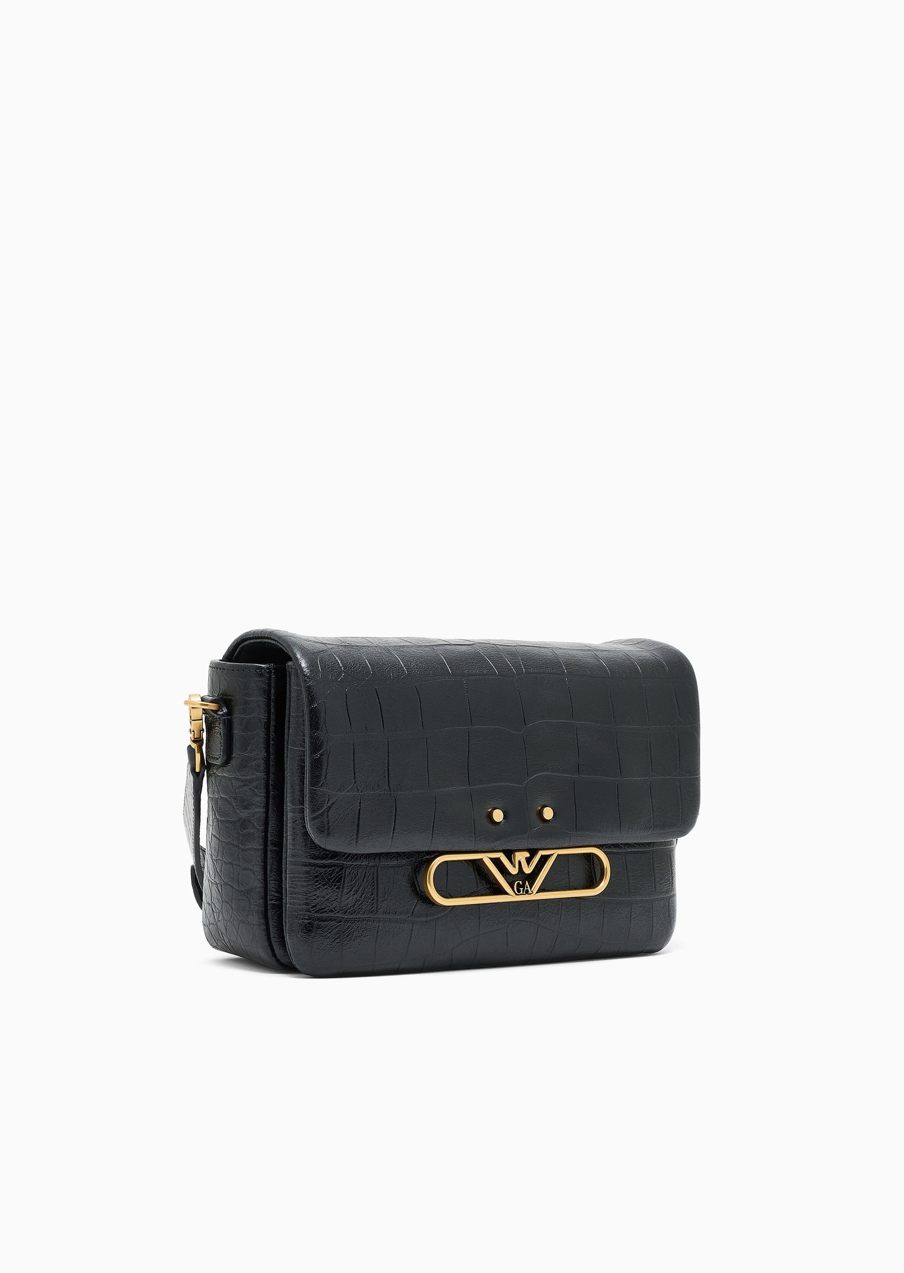 Emporio Armani 女士牛皮革翻盖可拆卸肩带单肩商务斜挎包