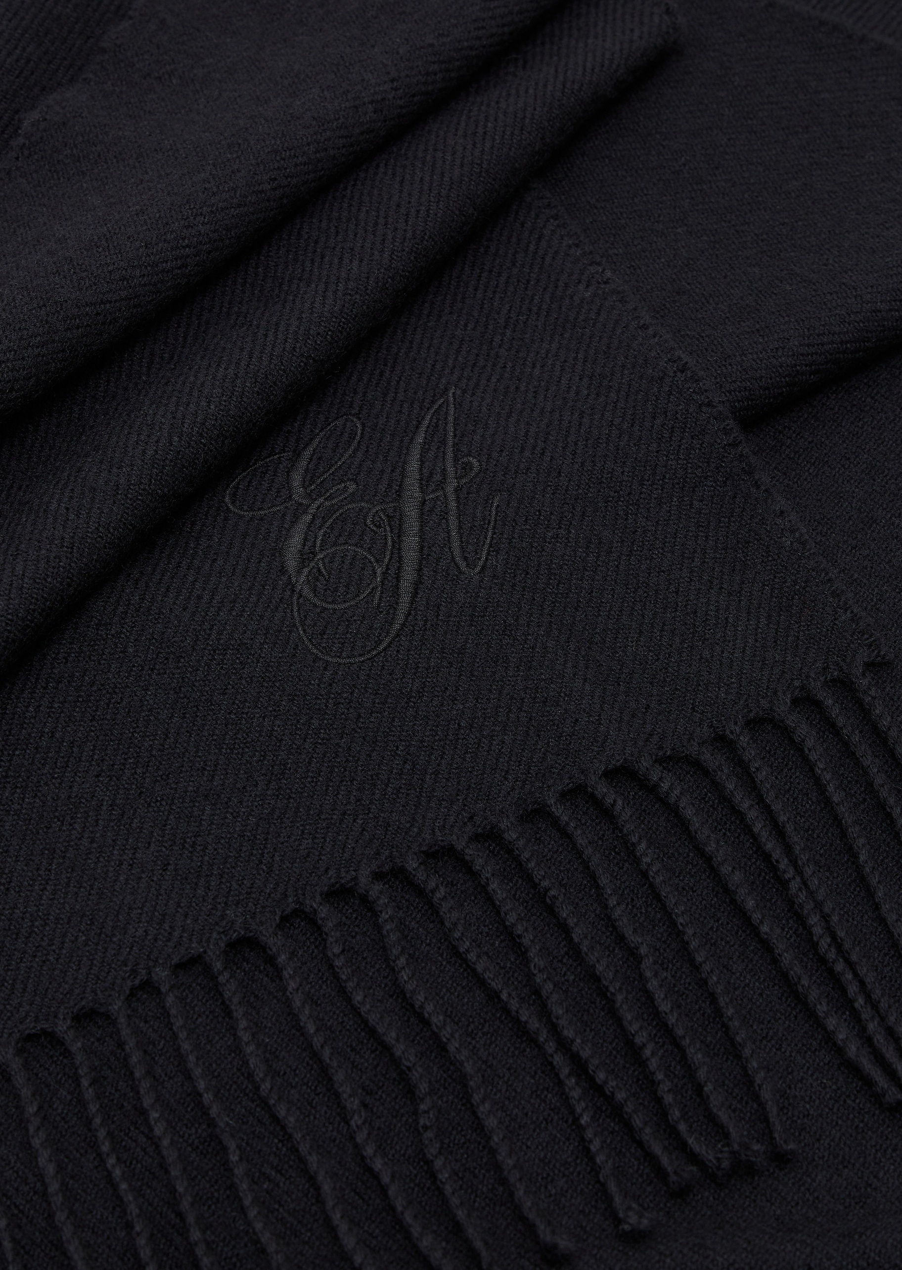 Emporio Armani 女士绵羊毛刺绣保暖披肩围巾外搭