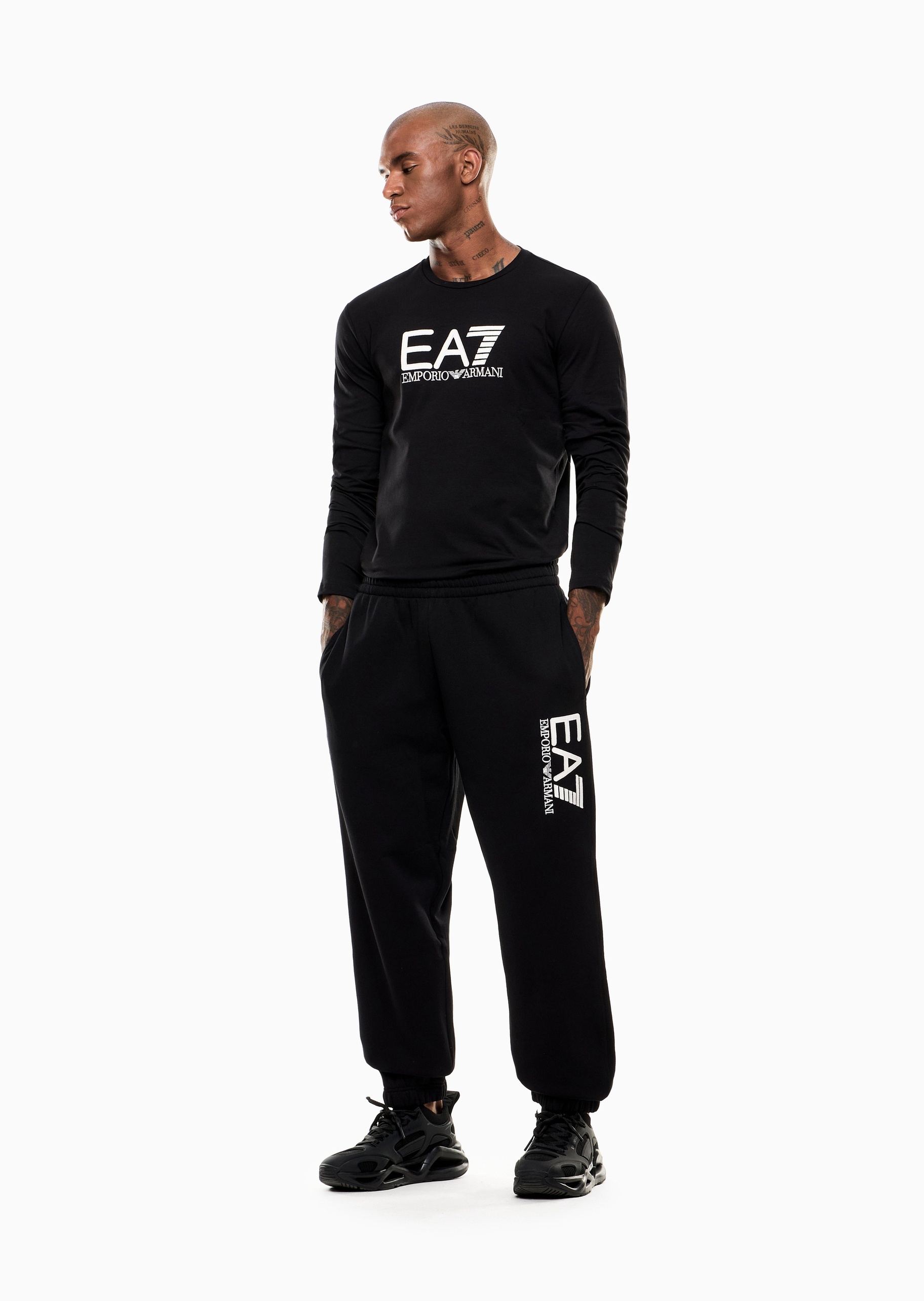 EA7 男士宽松束脚加绒户外健身训练运动卫裤