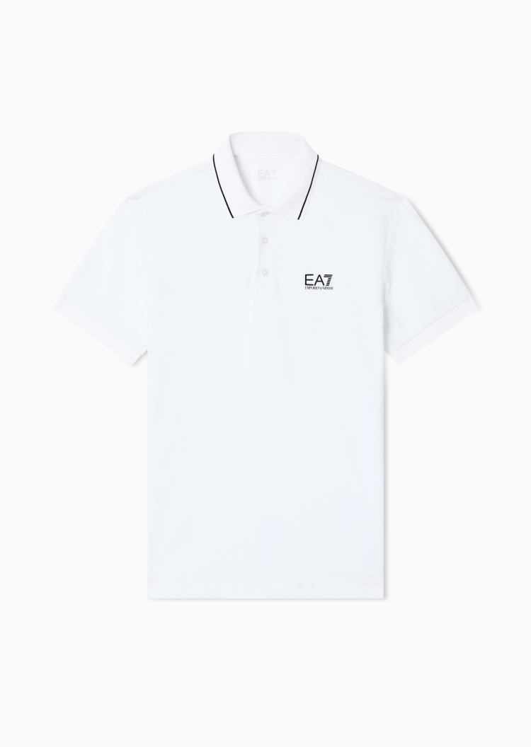 EA7 男士修身短袖翻领运动Polo衫