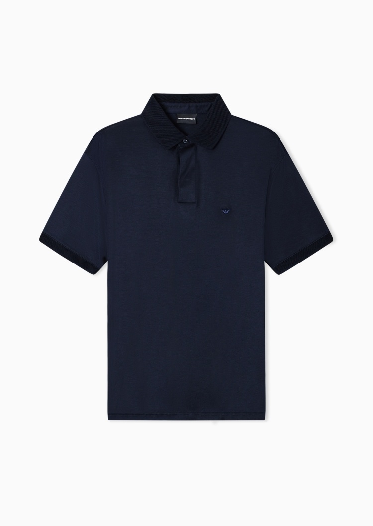 Emporio Armani 男士翻领短袖正肩商务刺绣凉感Polo衫