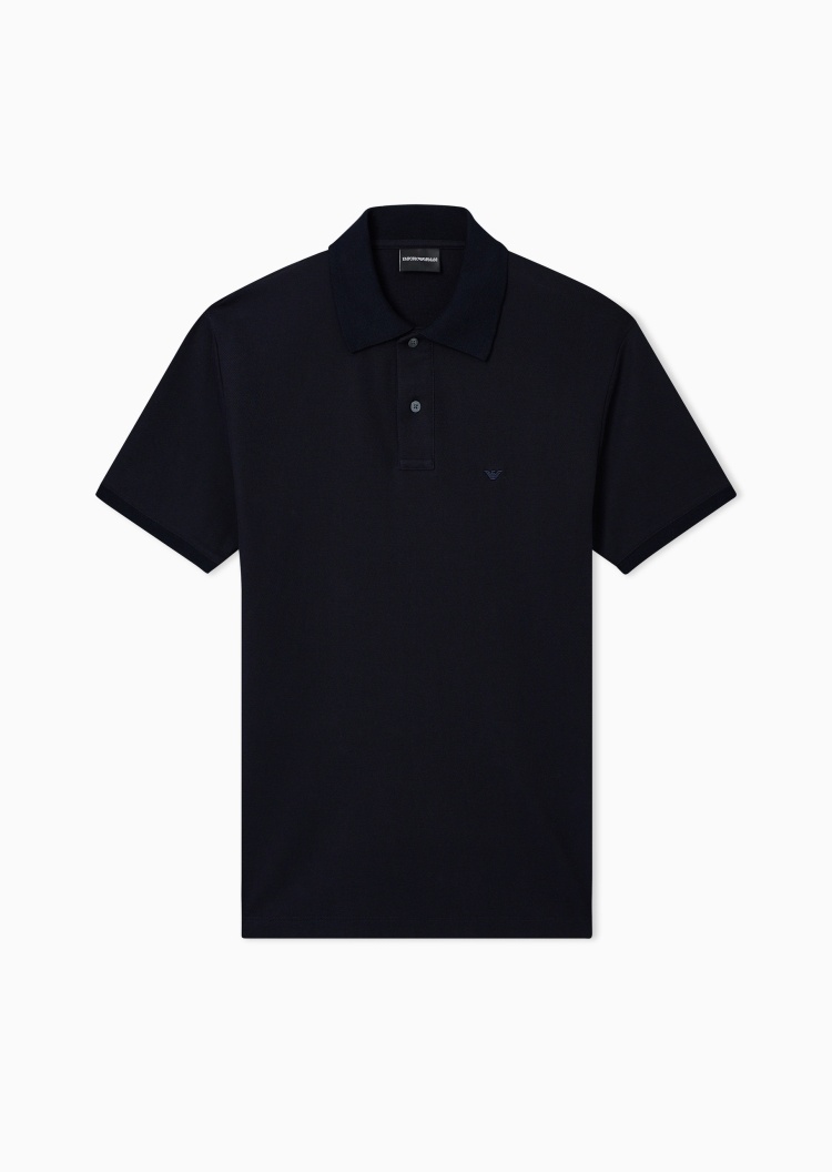 Emporio Armani 男士纯棉短袖翻领鹰标刺绣Polo衫