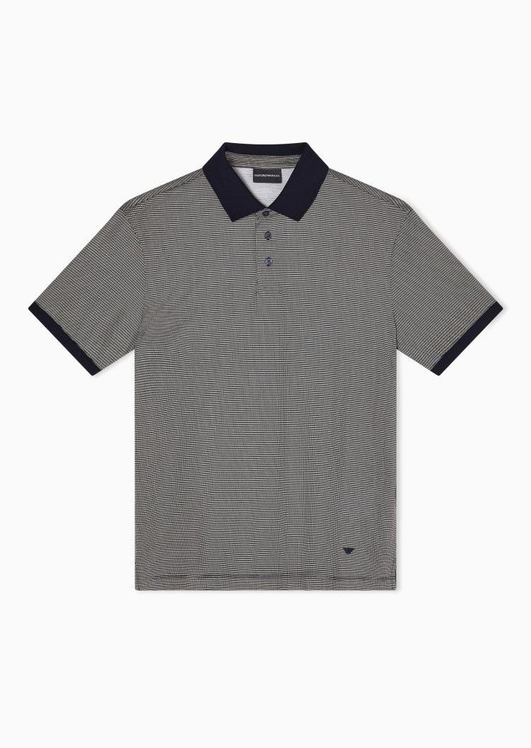 Emporio Armani 男士短袖翻领通体印花Polo衫