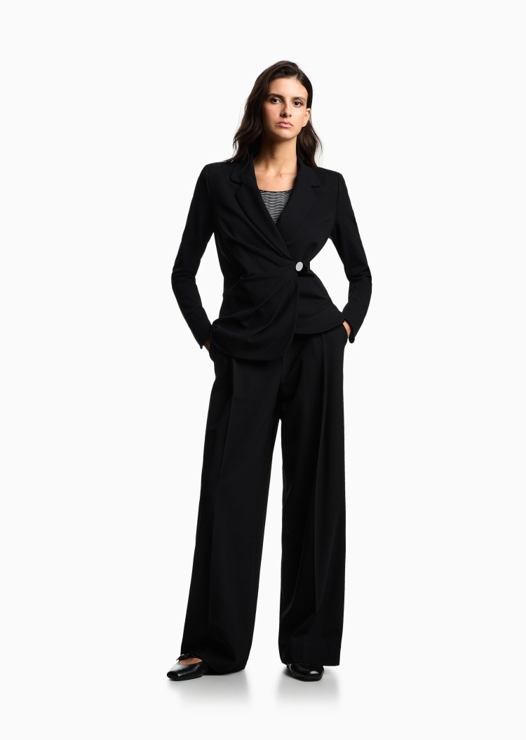 Emporio Armani 女士平驳领单排扣休闲西服西装外套