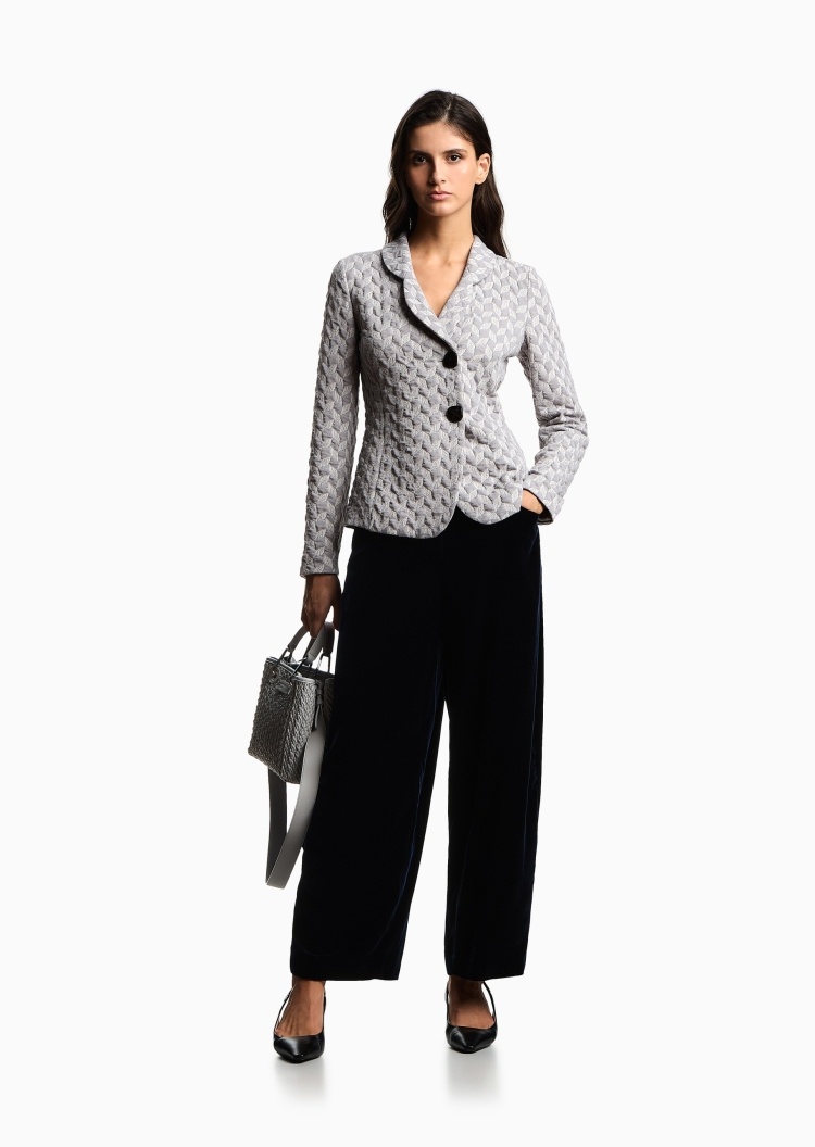 Emporio Armani 女士平驳领单排扣休闲西服西装外套