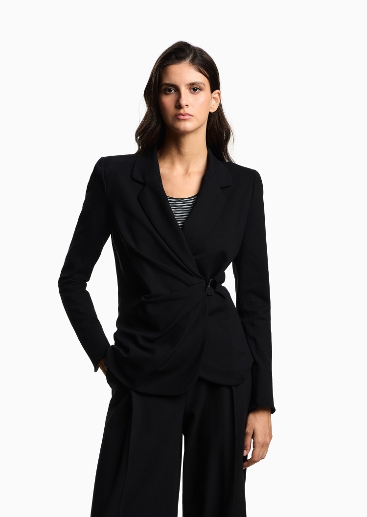 Emporio Armani 女士平驳领单排扣休闲西服西装外套