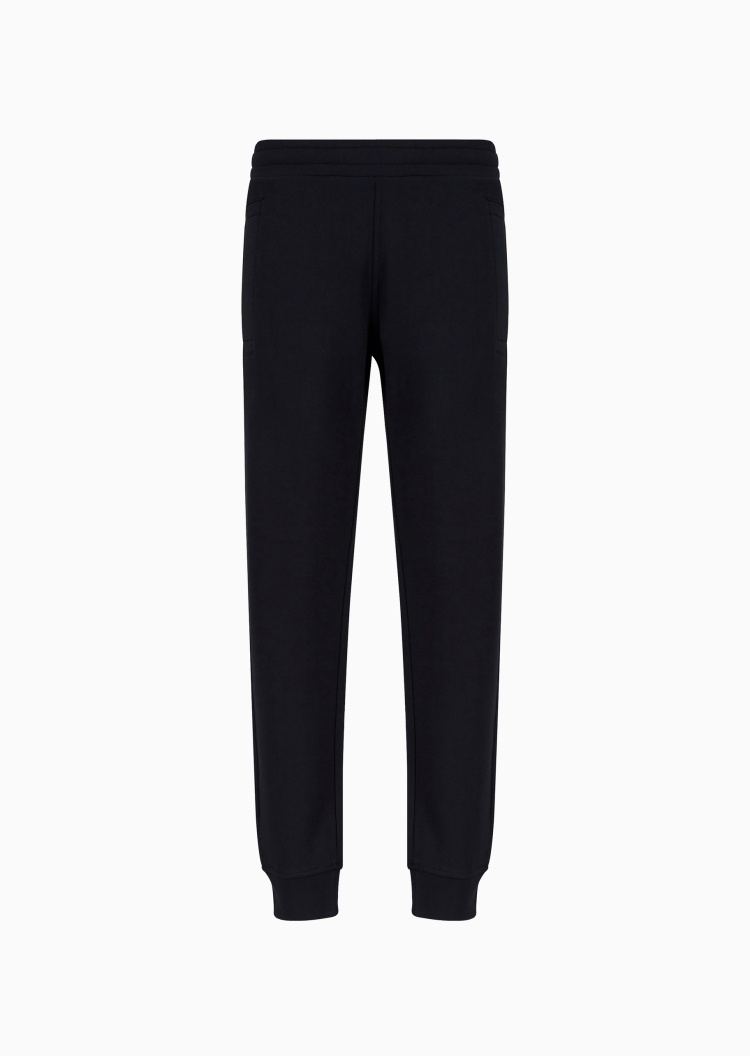 Emporio Armani 男士莫代尔重磅宽松长款锥形束脚慢跑卫裤