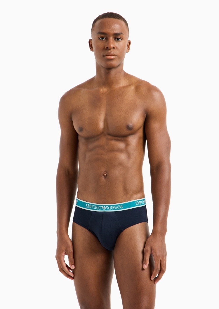 Emporio Armani 男士纯棉弹力三角三条装内裤套装