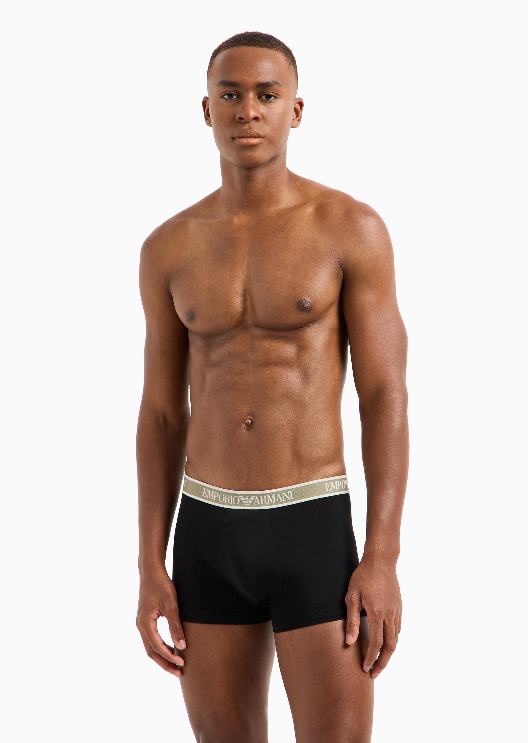 Emporio Armani 男士纯棉弹力平角三条装内裤套装