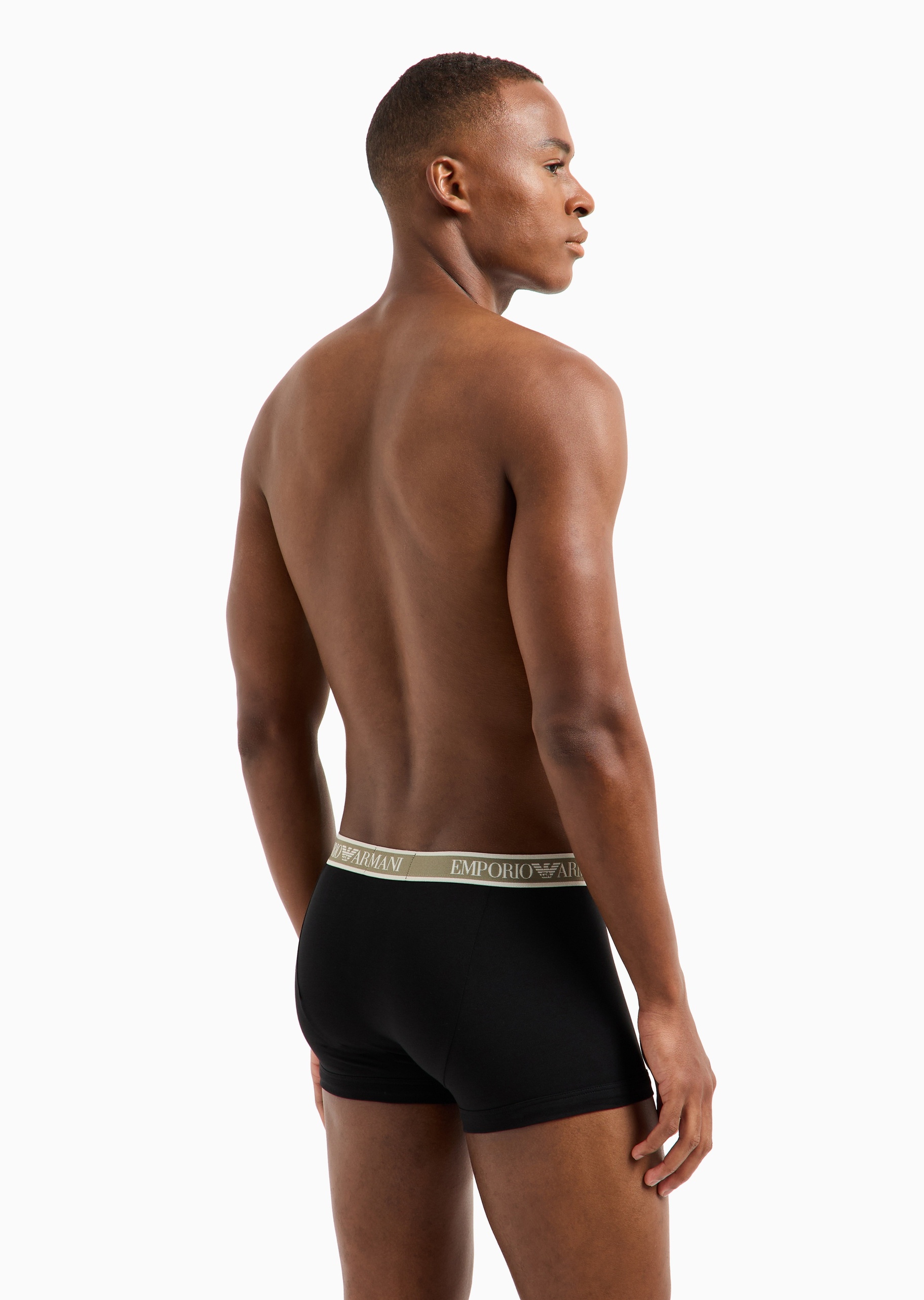 Emporio Armani 男士纯棉弹力平角三条装内裤套装