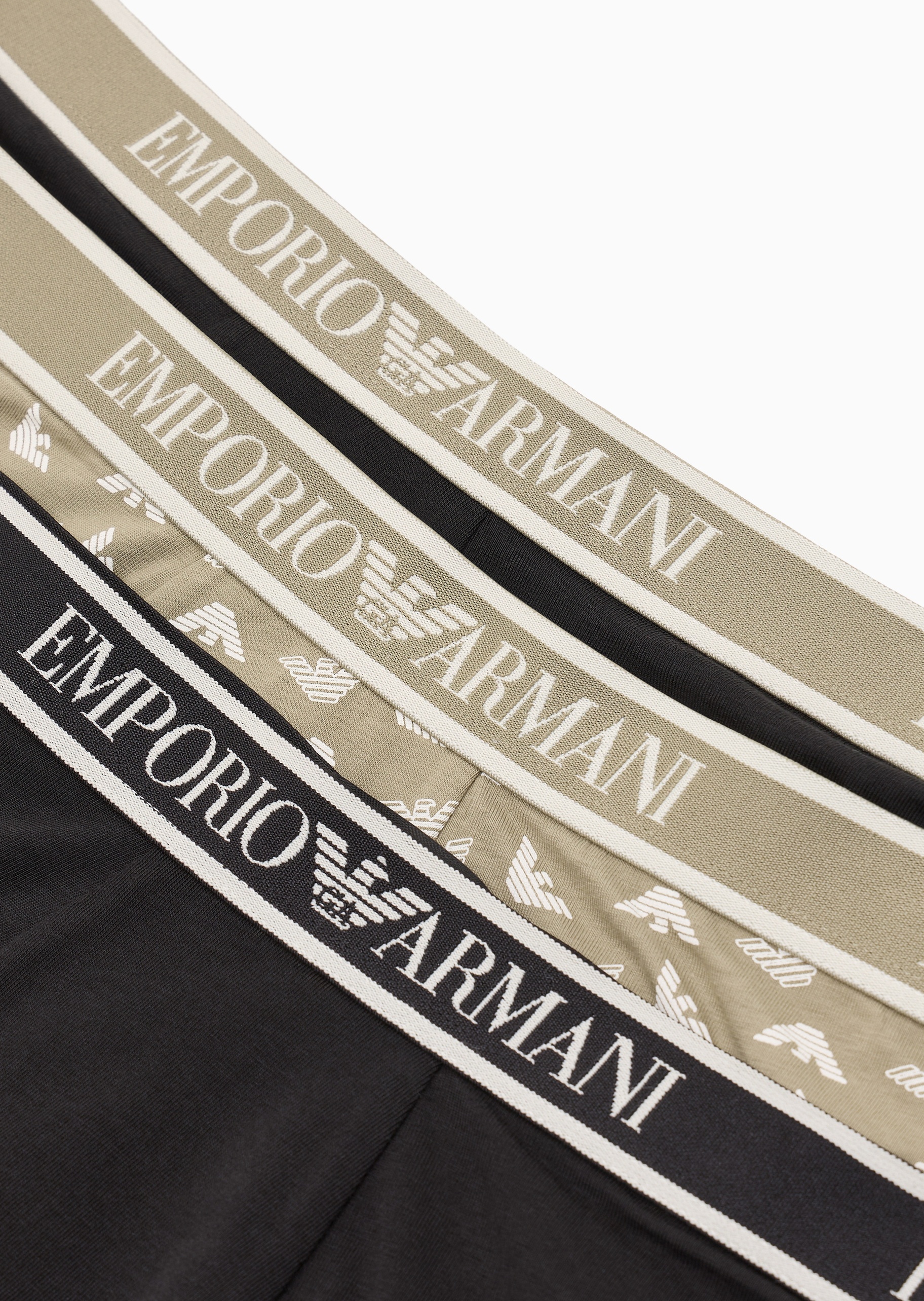 Emporio Armani 男士纯棉弹力平角三条装内裤套装