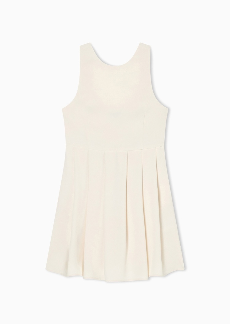 ARMANI EXCHANGE 女士无袖短款圆领纯色优雅连衣裙