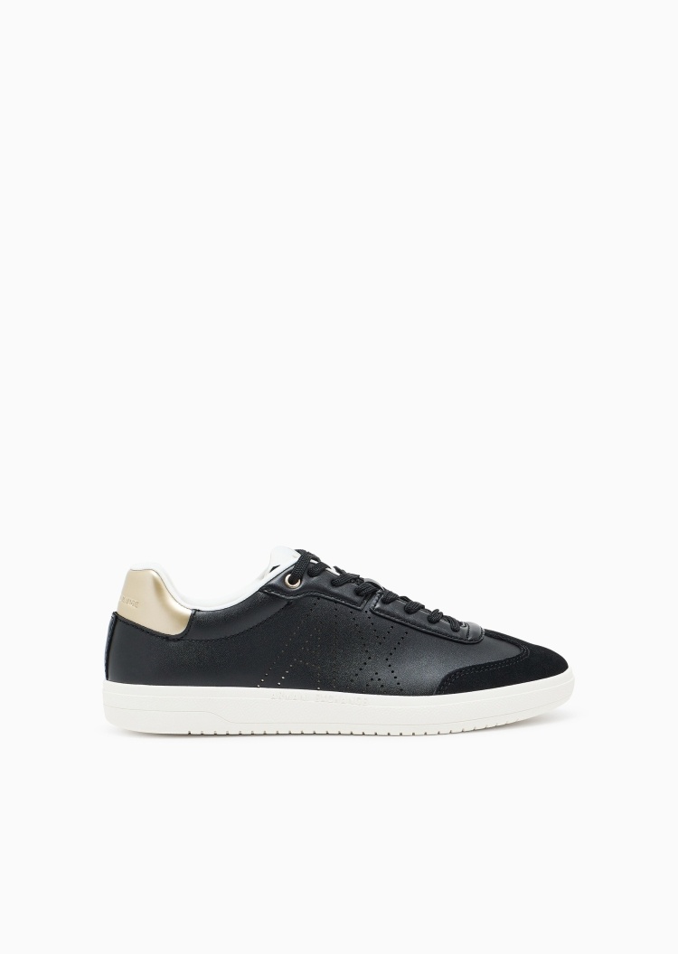 ARMANI EXCHANGE 女士系带低帮平底拼接板鞋休闲鞋