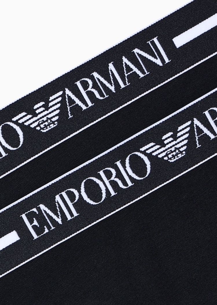 Emporio Armani 女士纯棉高叉三角两条装性感内裤套装