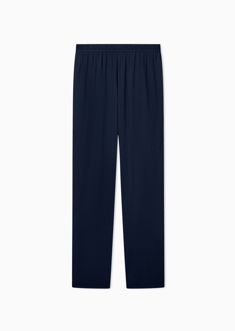 Emporio Armani 男士莫代尔弹力长款直筒时尚休闲家居裤
