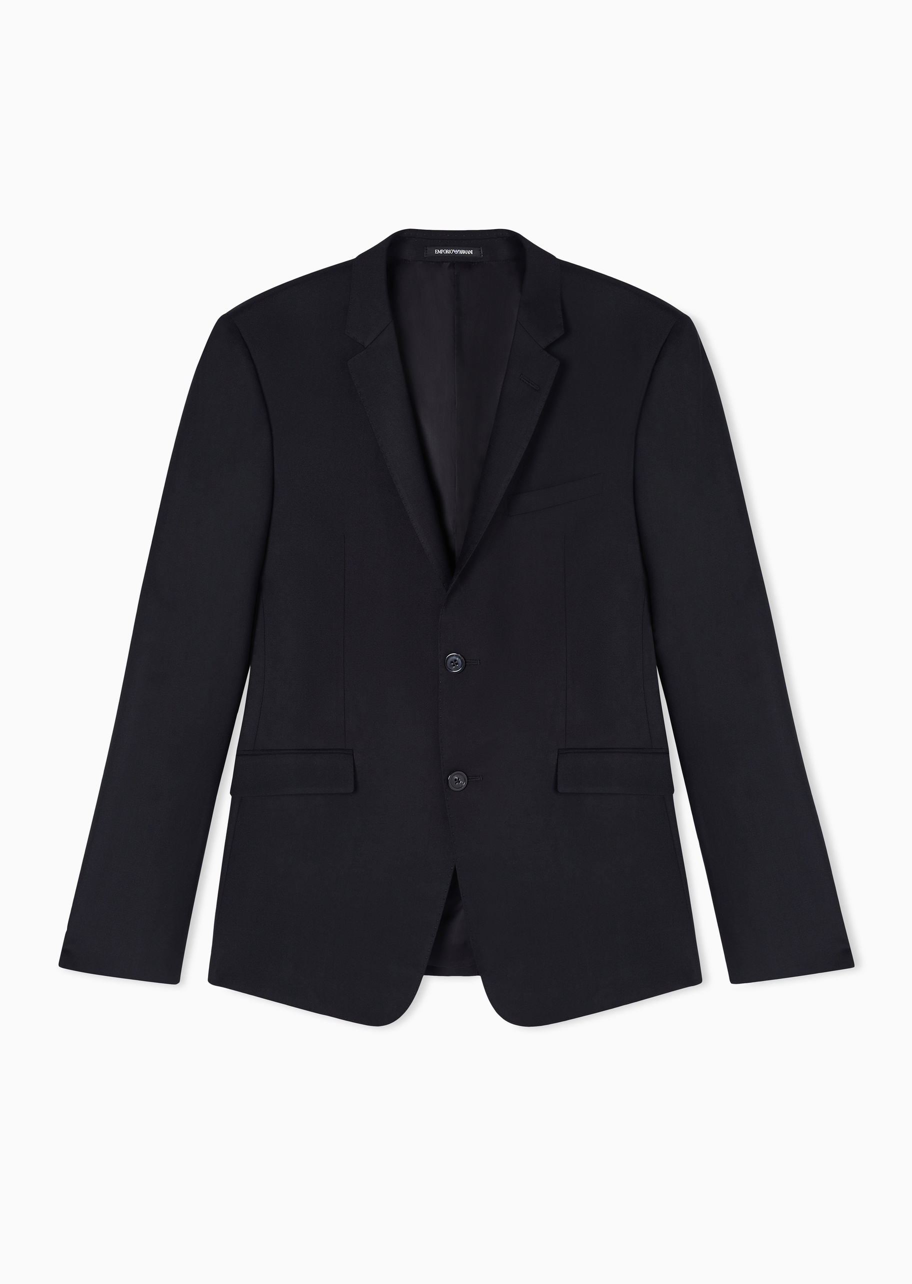 Emporio Armani 男士全绵羊毛合身长袖平驳领西装外套