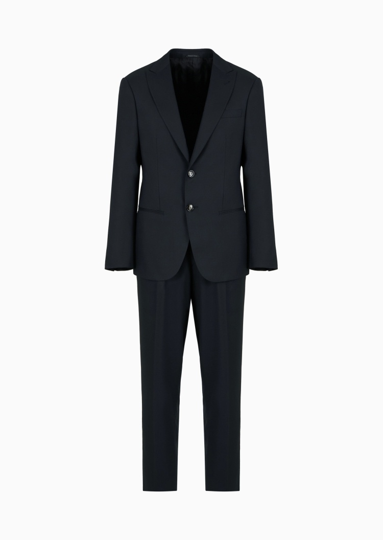 Giorgio Armani 男士全绵羊毛纯色商务风西装套装